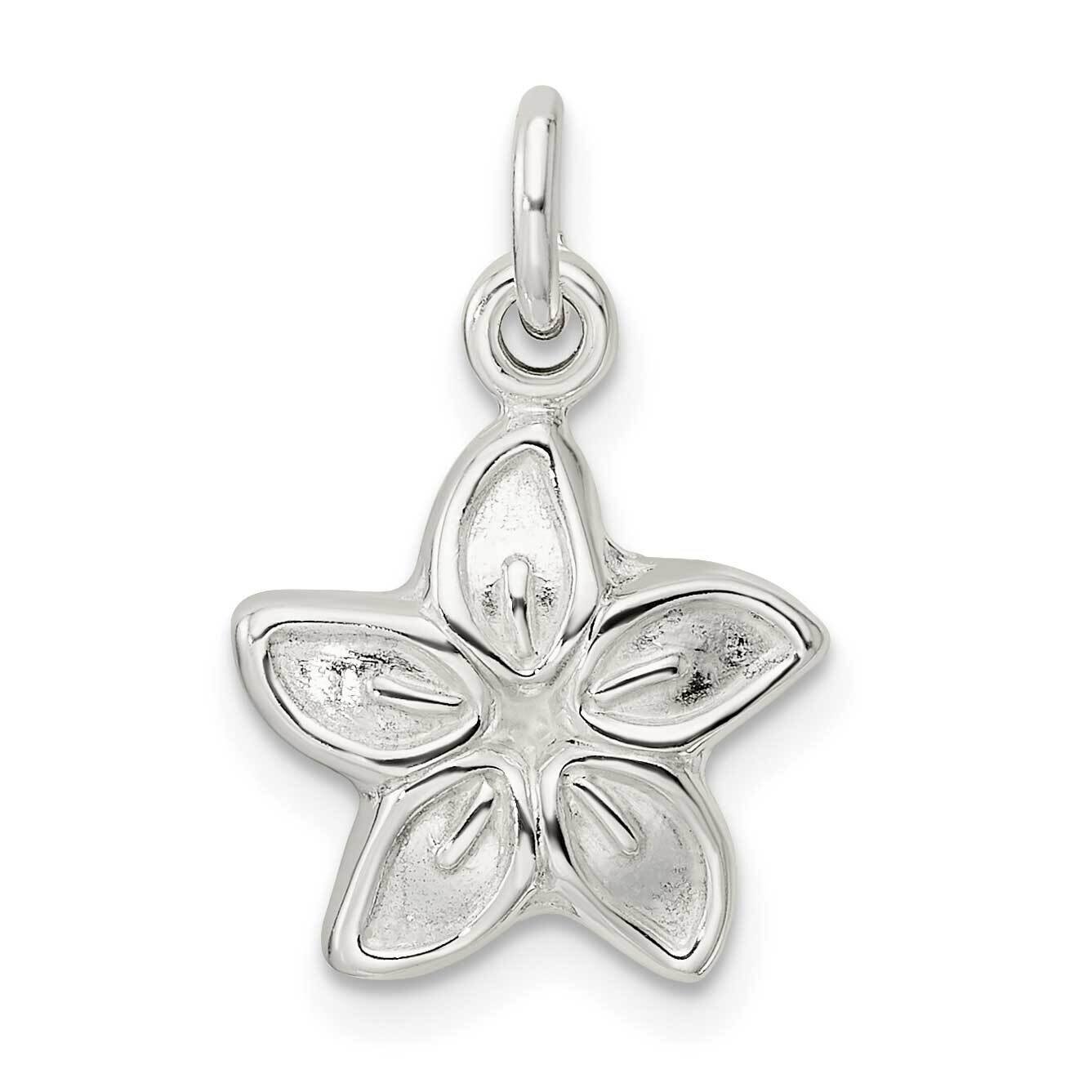 Puffed Flower Charm Sterling Silver QC11025