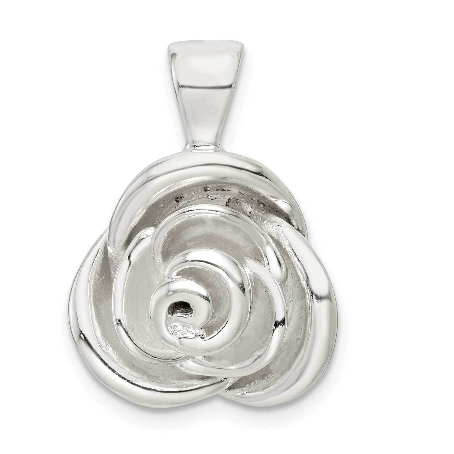 Hollow Rose Pendant Sterling Silver Polished QC11029, MPN: QC11029,
