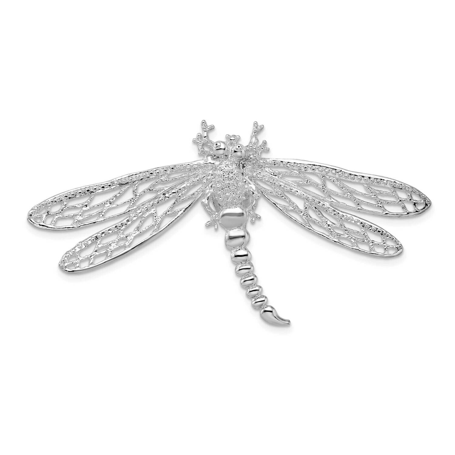 Dragonfly with Filigree Wings Slide Sterling Silver Polished QC11031
