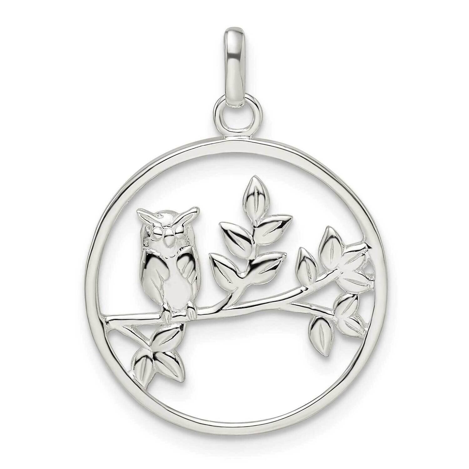 Owl Pendant Sterling Silver QC11049