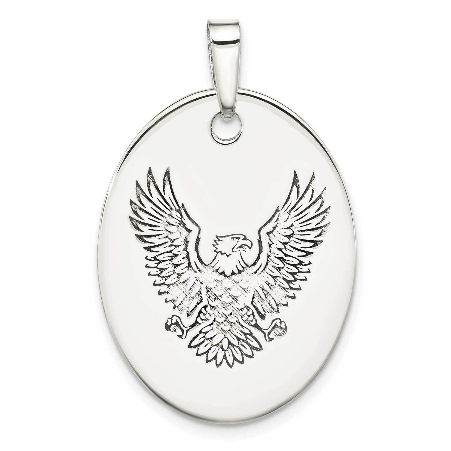 Eagle Oval Pendant Sterling Silver Polished QC11056