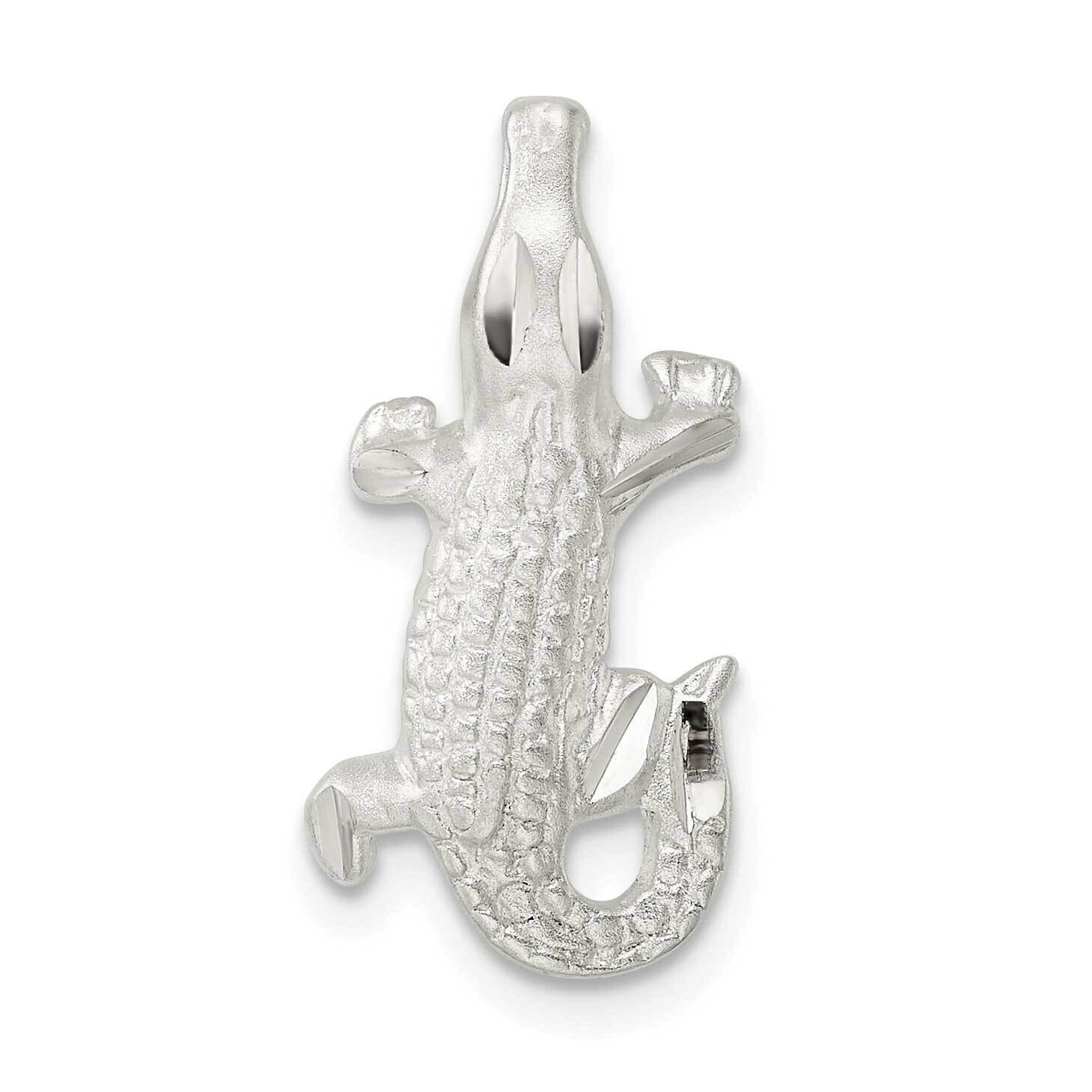 Satin & Polished Diamond-Cut Alligator Chain Slide Sterling Silver QC11093