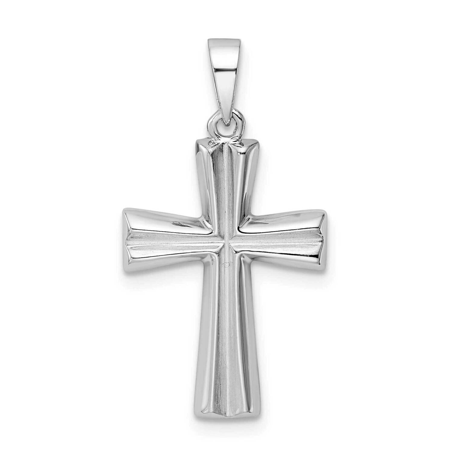 Polished Cross Pendant Sterling Silver Rhodium-Plated QC11097, MPN: QC11097,