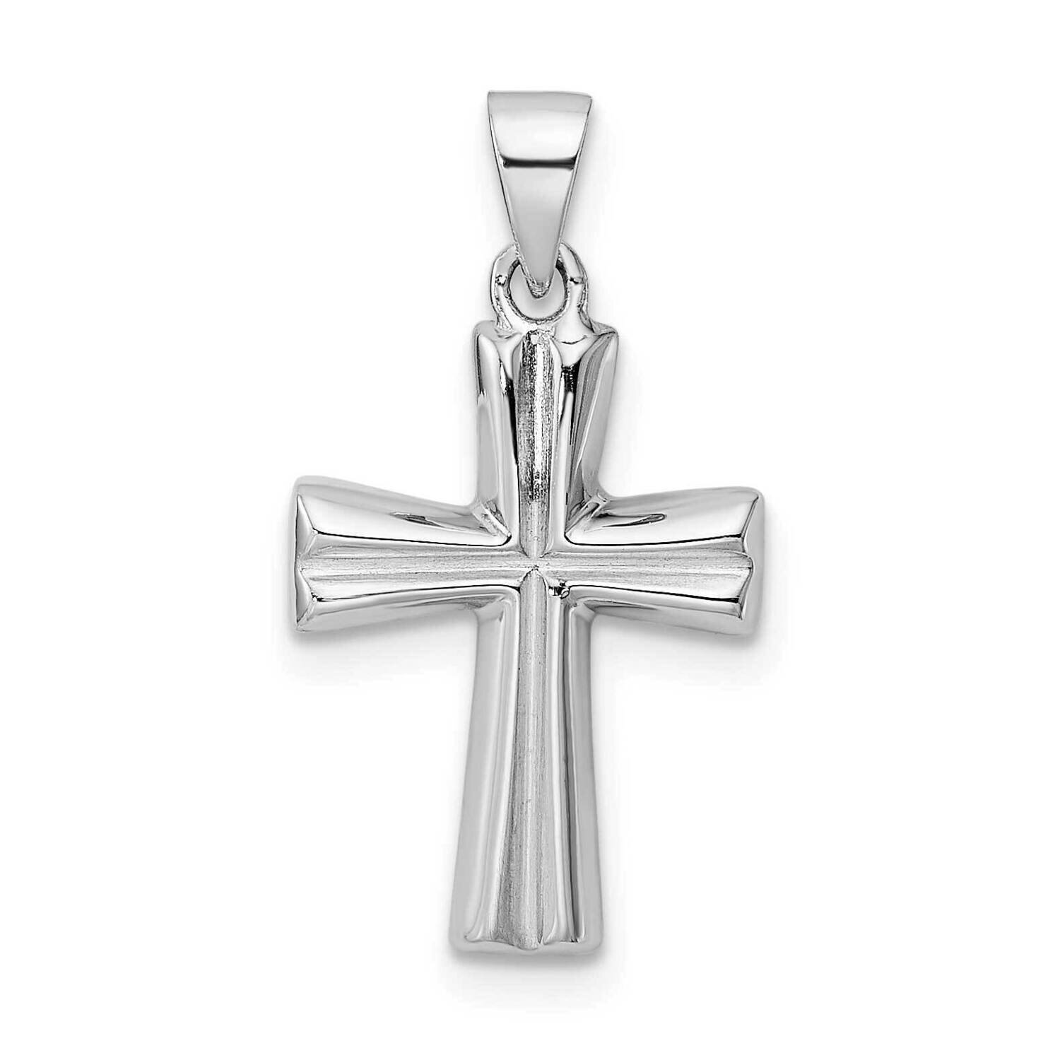 Polished Cross Pendant Sterling Silver Rhodium-Plated QC11098, MPN: QC11098,