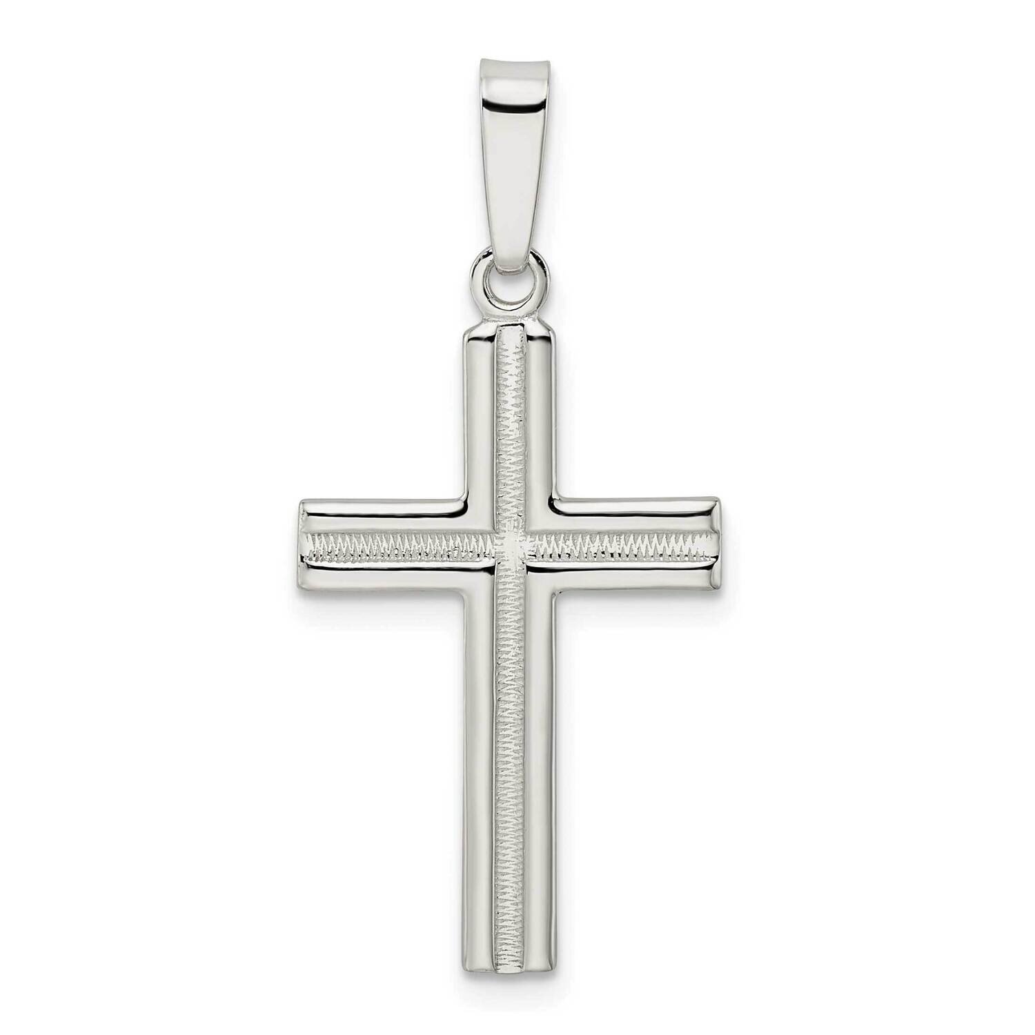 Satin Latin Cross Pendant Sterling Silver Polished QC11100, MPN: QC11100,