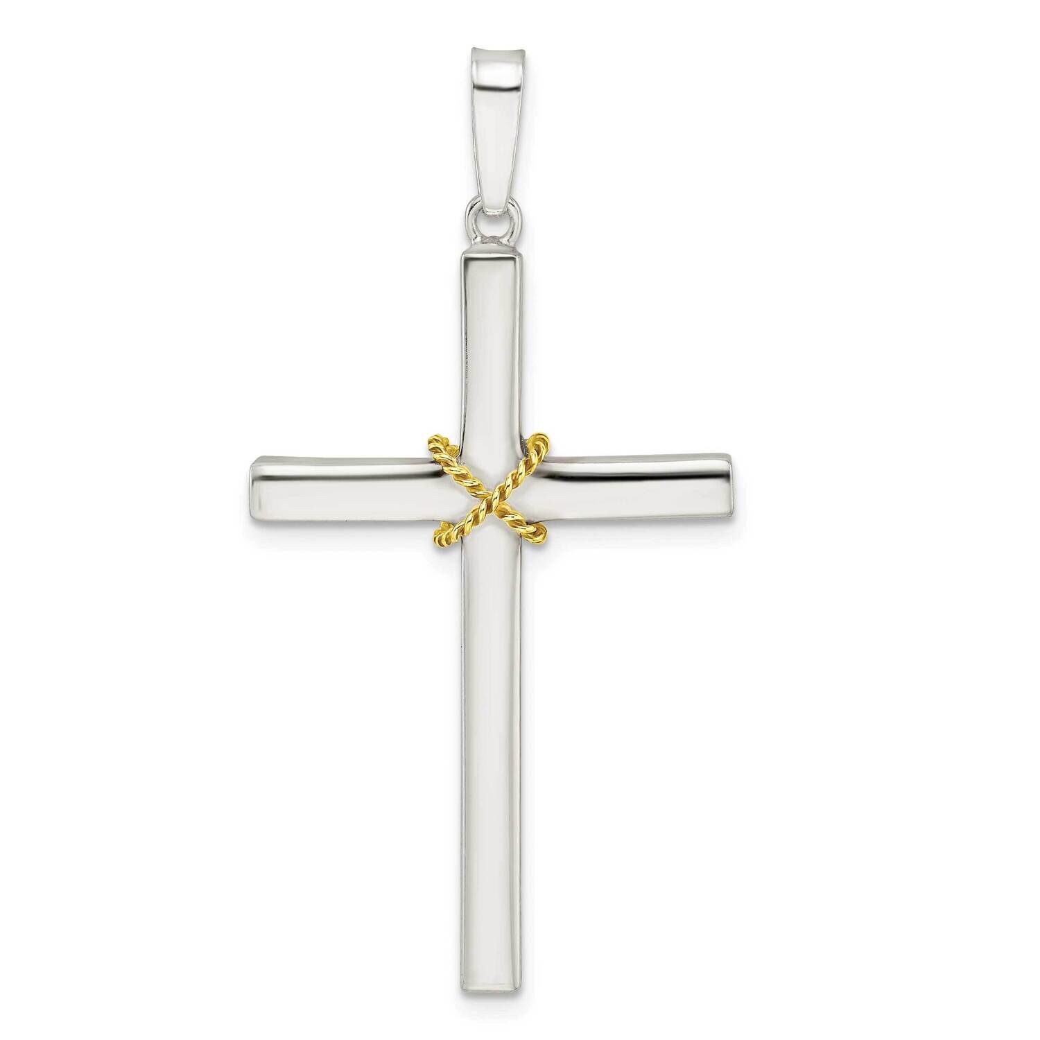 Gold-Tone x Center Hollow Cross Pendant Sterling Silver QC11122, MPN: QC11122,
