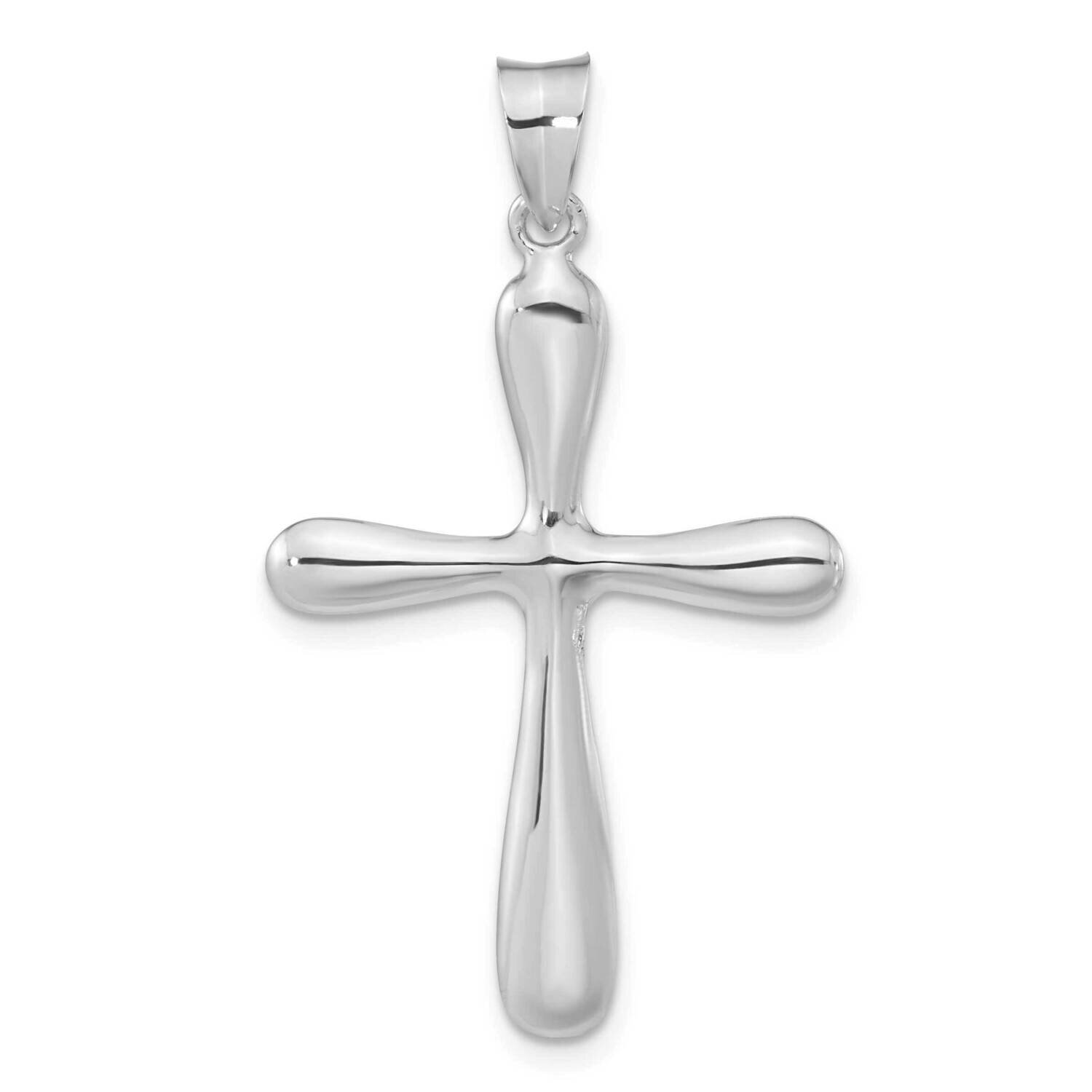 Cross Pendant Sterling Silver Rhodium-Plated Polished QC11124