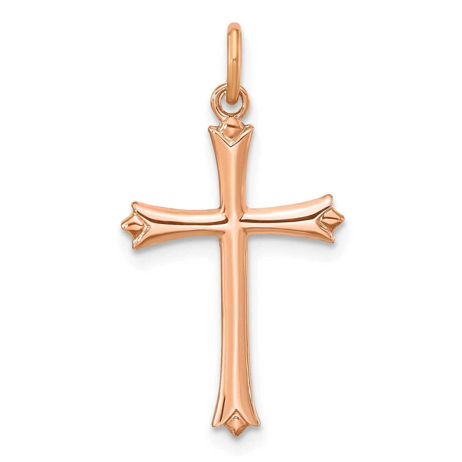 Rose Gold-Plated with Pointed Ends Cross Pendant Sterling Silver QC11127, MPN: QC11127,