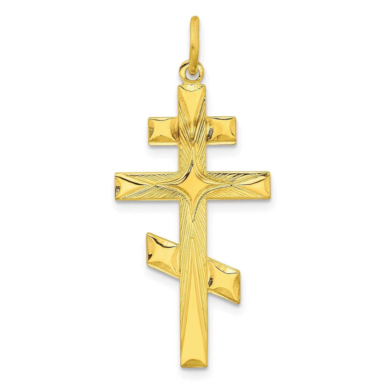 Polished Solid Cross Pendant Sterling Silver Gold-Tone QC11131, MPN: QC11131,