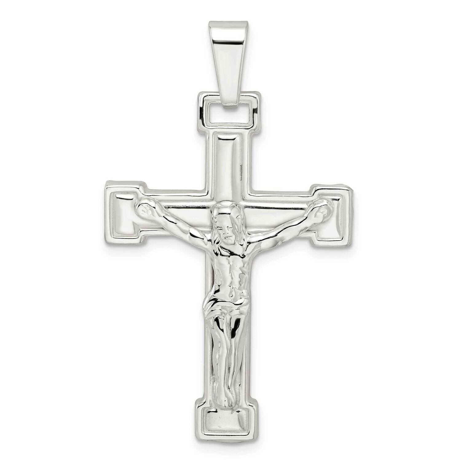 Crucifix Pendant Sterling Silver Polished QC11174, MPN: QC11174, 191101768330