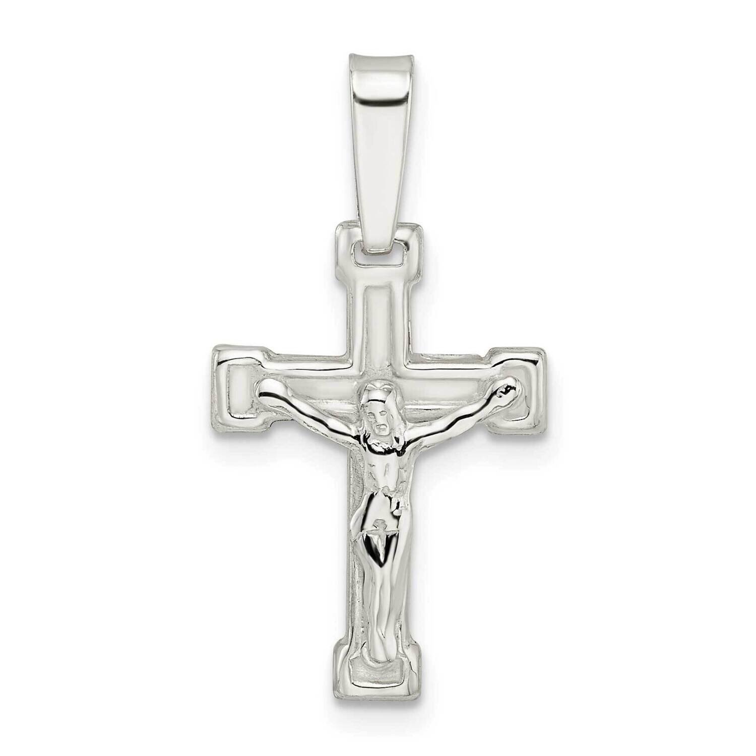 Crucifix Pendant Sterling Silver Polished QC11176, MPN: QC11176, 191101768323