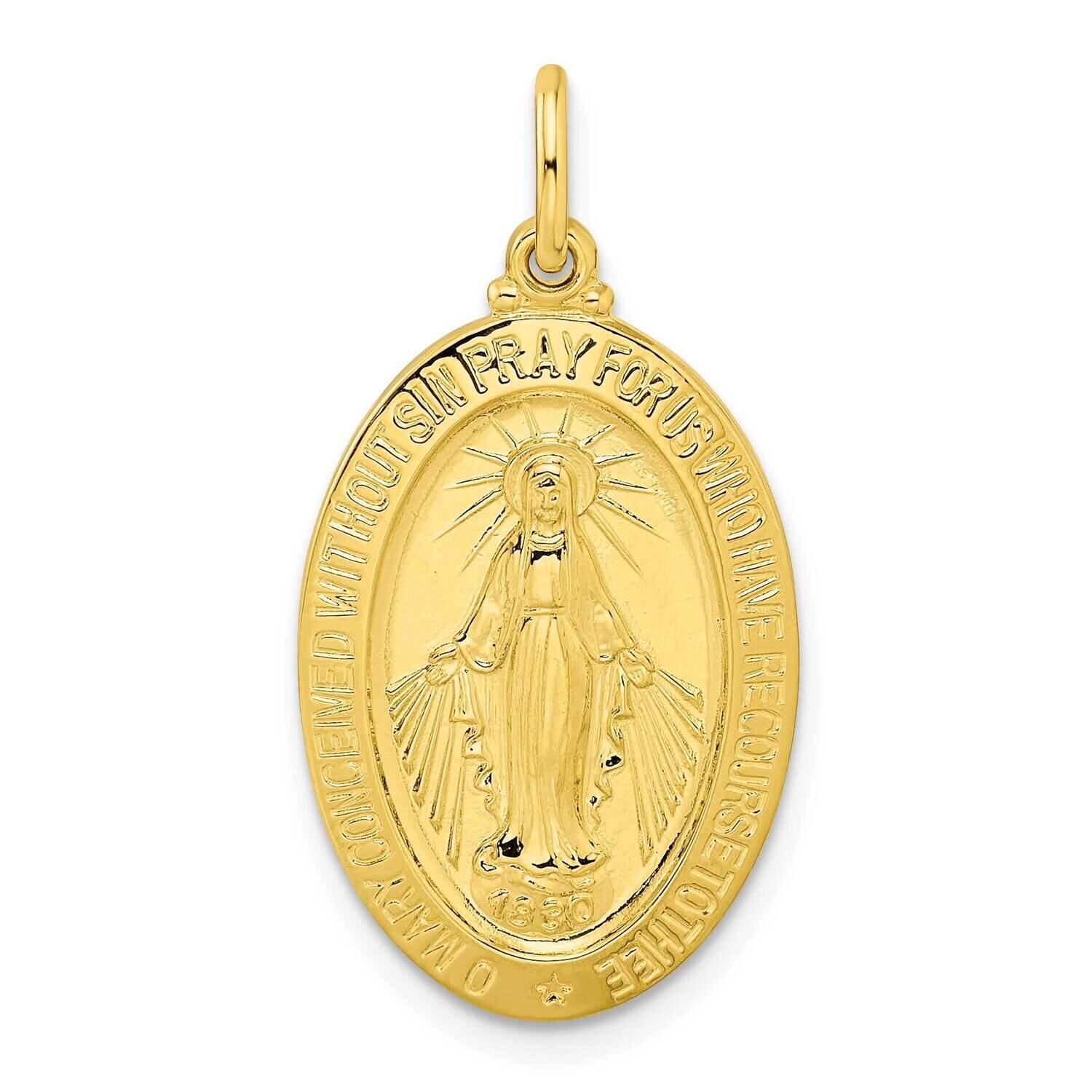 Polished Solid Miraculous Medal Pendant Sterling Silver Gold-Tone QC11191, MPN: QC11191, 1969041699…