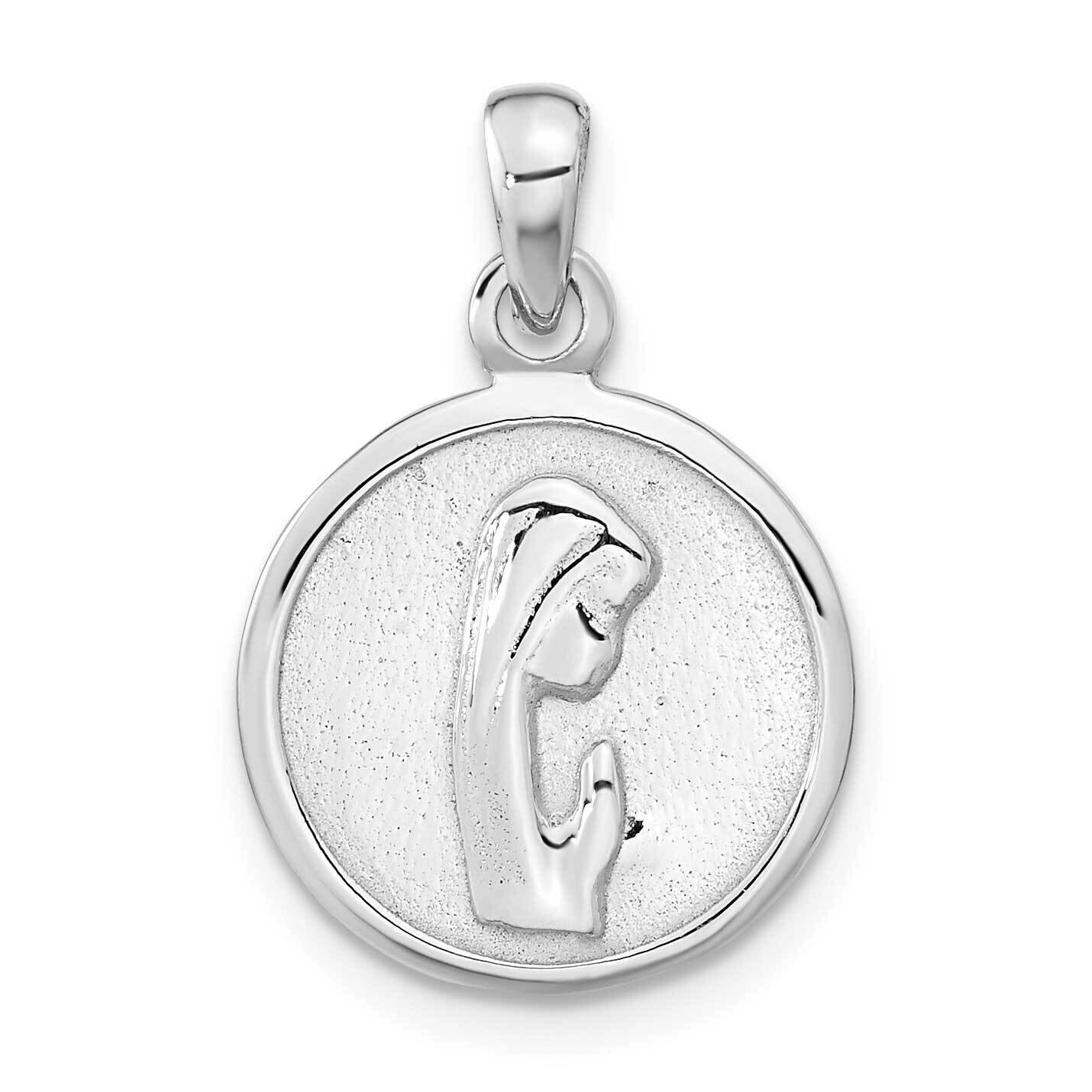 Mary Praying Pendant Sterling Silver Rhodium-Plated Polished QC11192, MPN: QC11192,