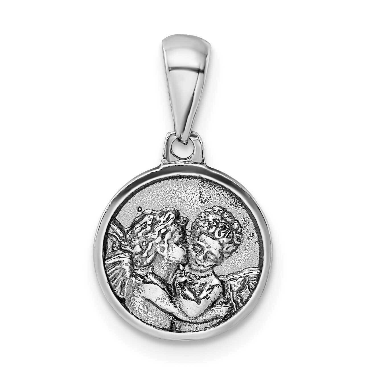 Angels Circle Pendant Sterling Silver Rhodium-Plated QC11215