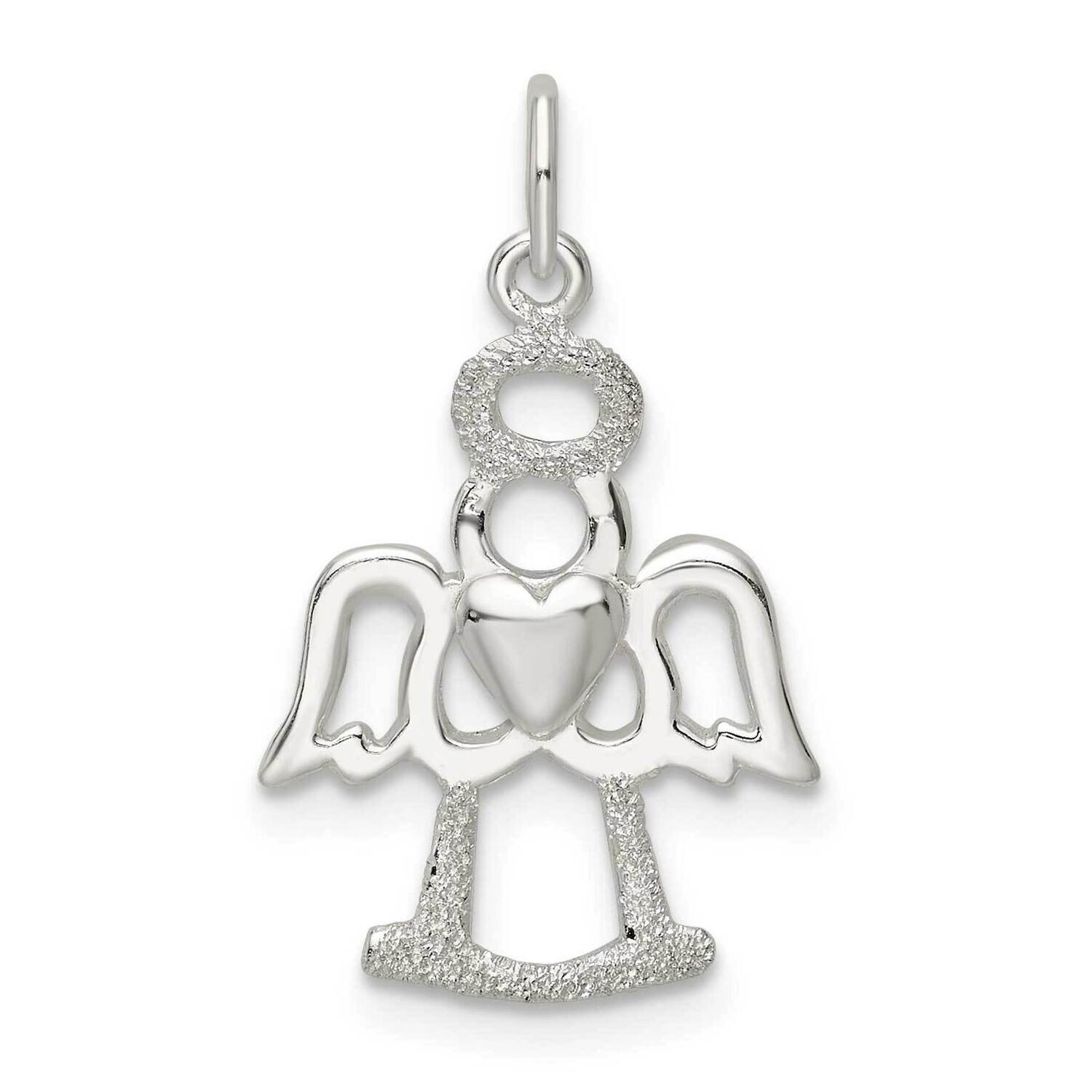 Lasered Angel Pendant Sterling Silver Polished QC11219, MPN: QC11219,
