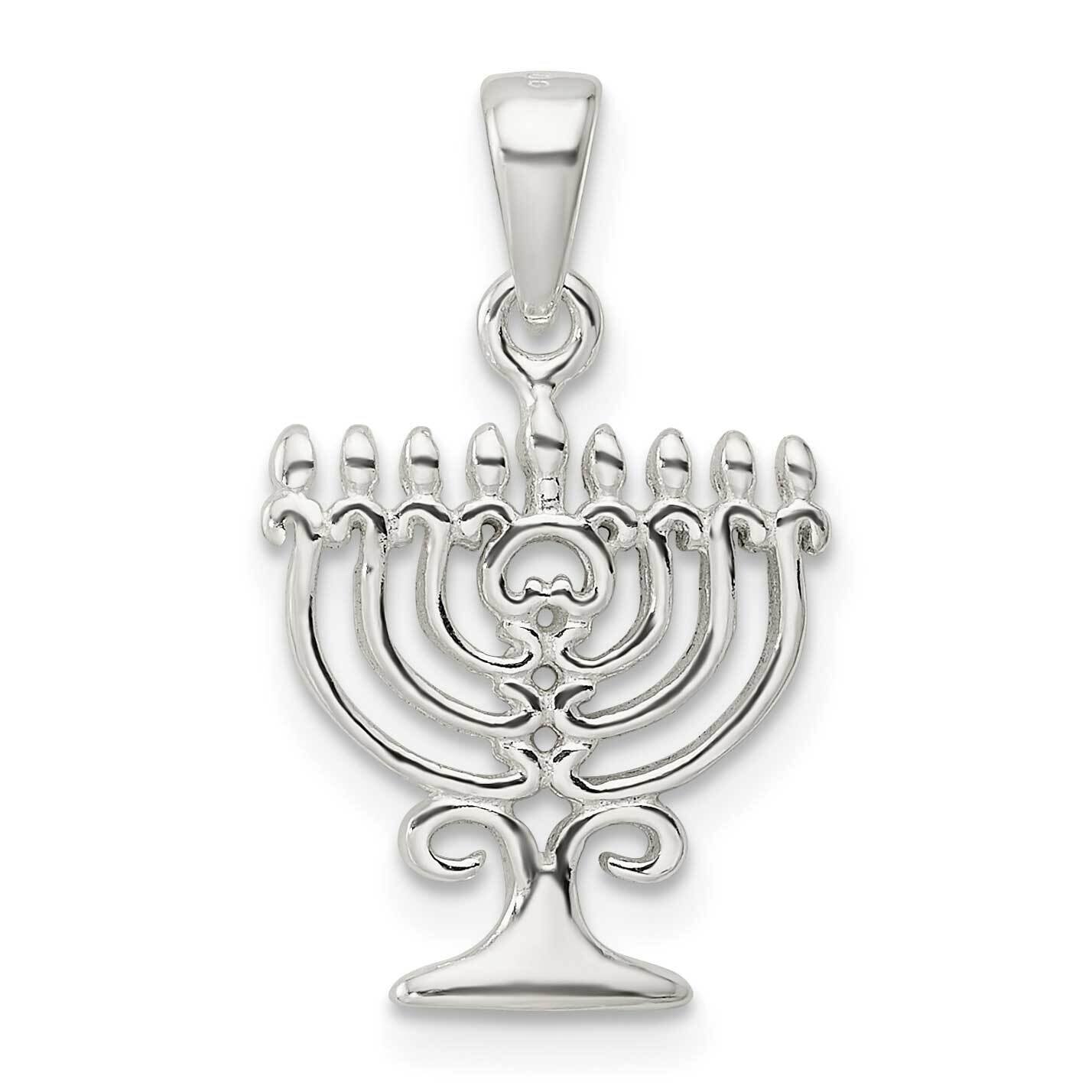 Menorah Pendant Sterling Silver Polished QC11229, MPN: QC11229,