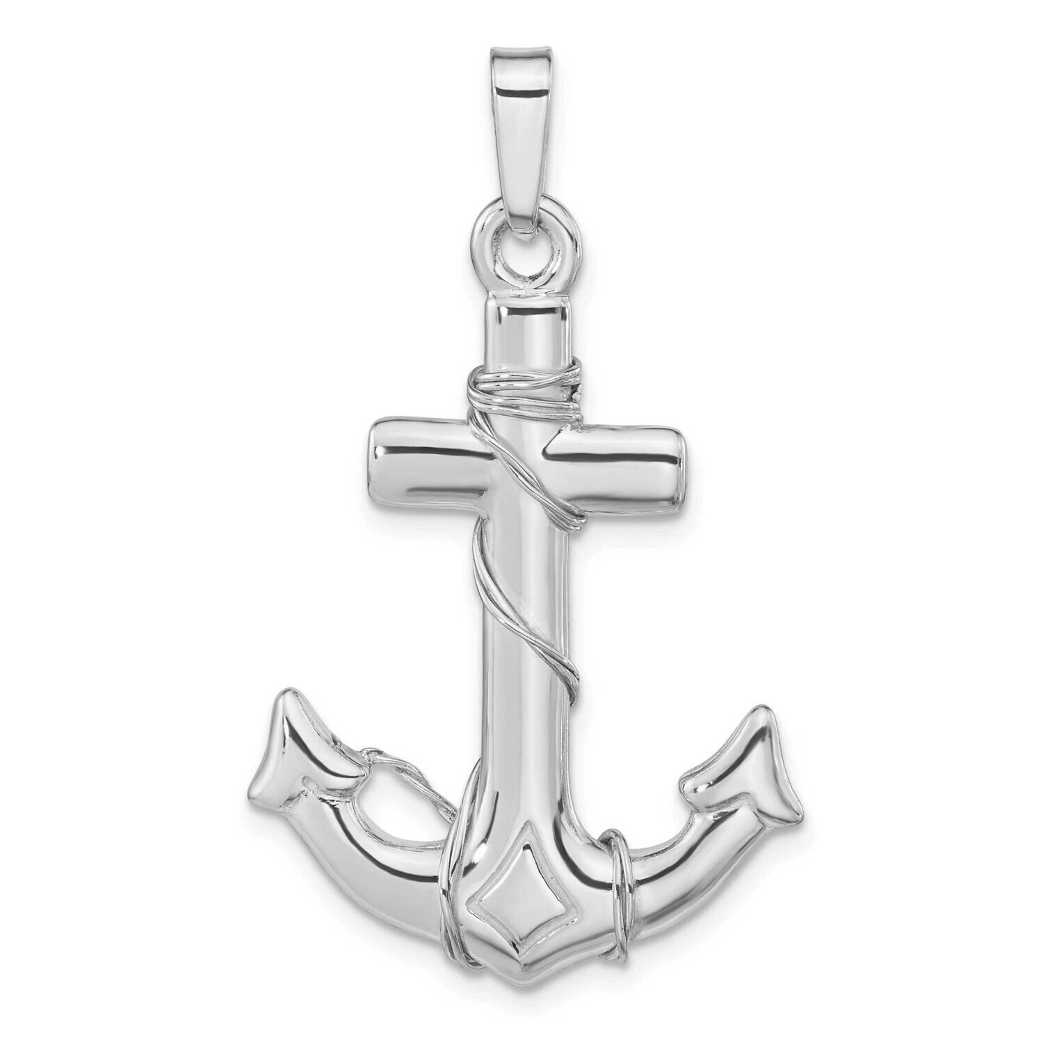 3D Anchor Pendant Sterling Silver Polished QC11246, MPN: QC11246,
