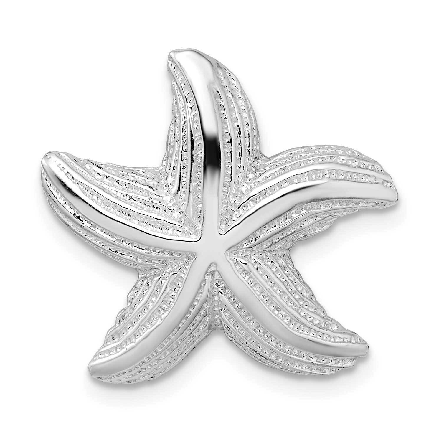 Starfish Slide Sterling Silver Polished Textured QC11247