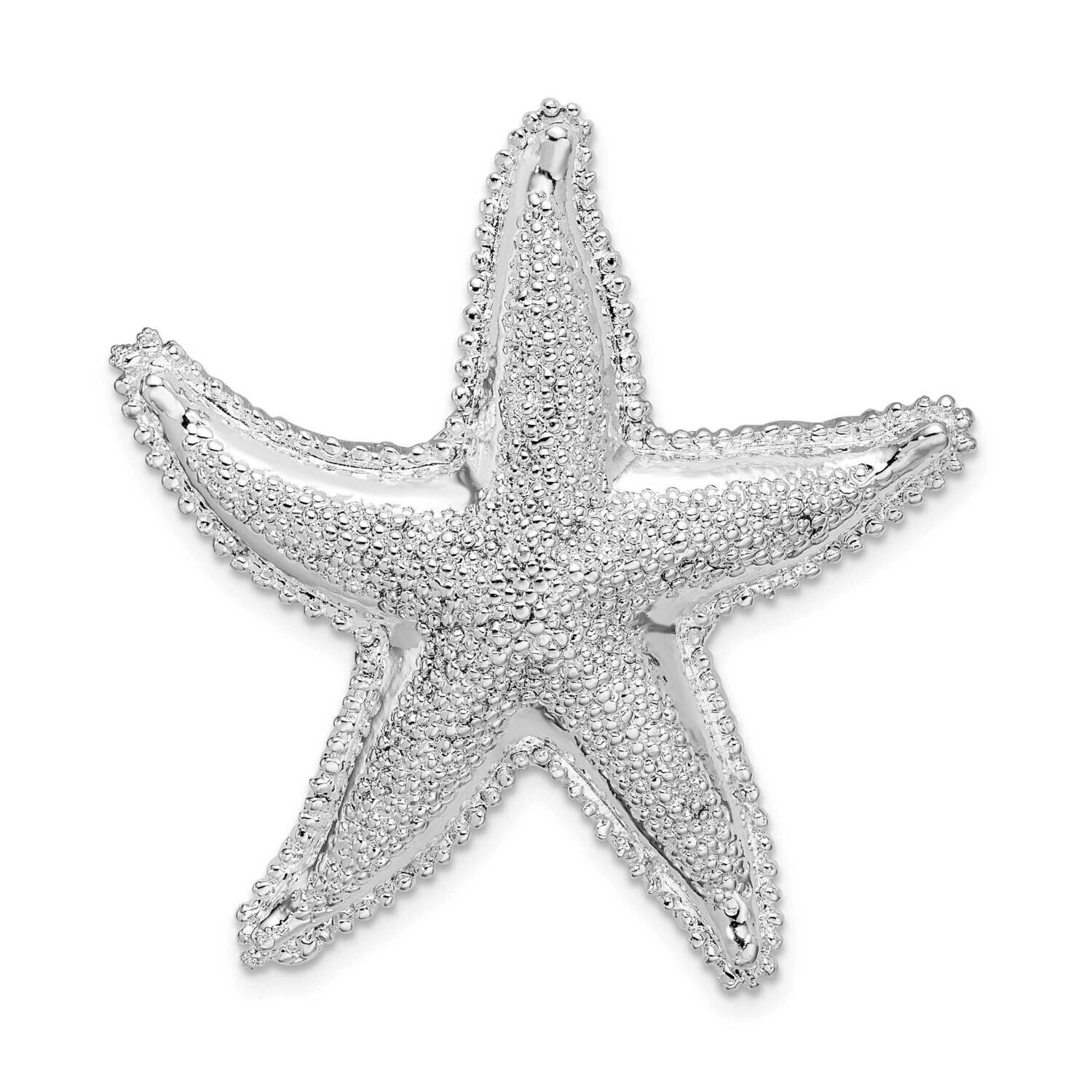 Starfish Slide Sterling Silver Polished Textured QC11248