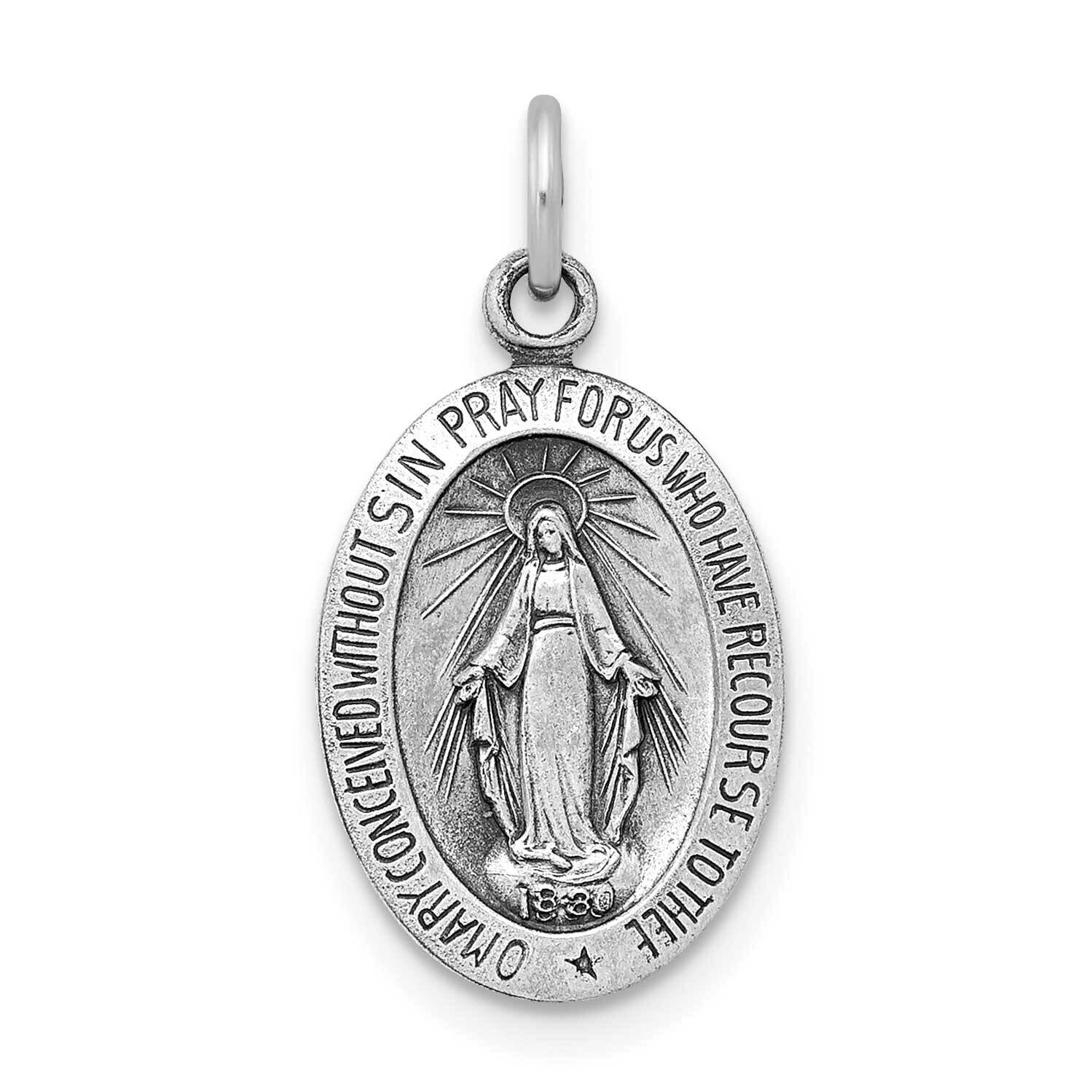 Miraculous Solid Medal Sterling Silver Rhodium-Plated QC5520R, MPN: QC5520R,