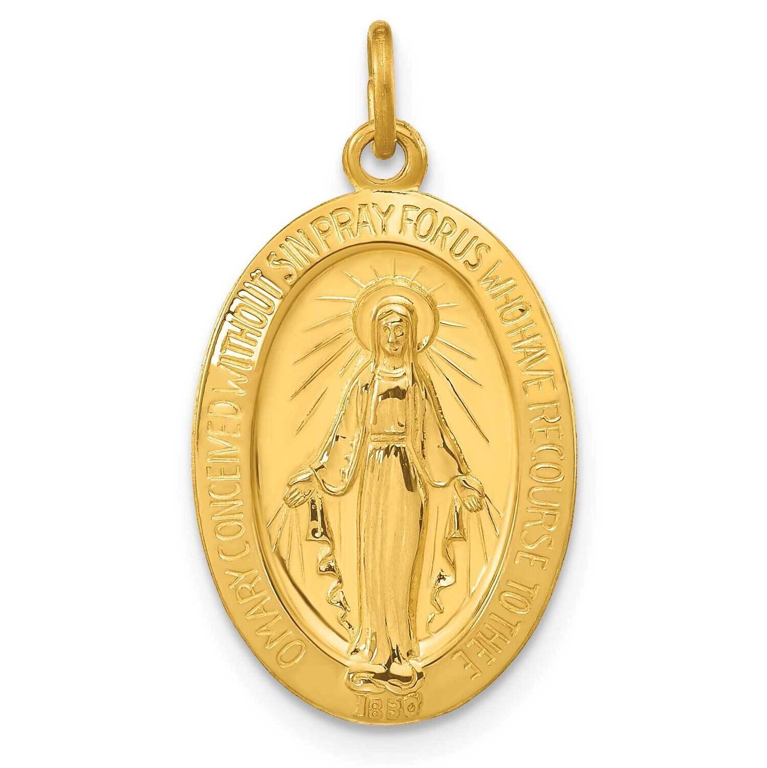 24K Gold -Plated Miraculous Medal Sterling Silver QC5533