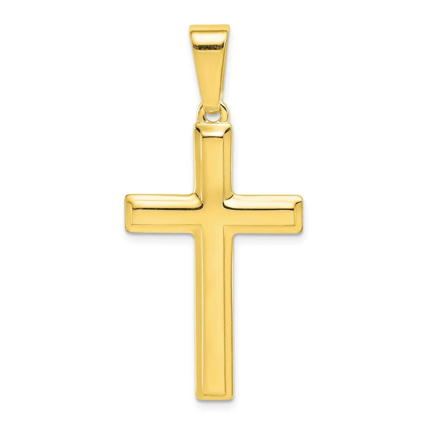 Polished Cross Pendant Sterling Silver Gold-Tone QC7223GP, MPN: QC7223GP,
