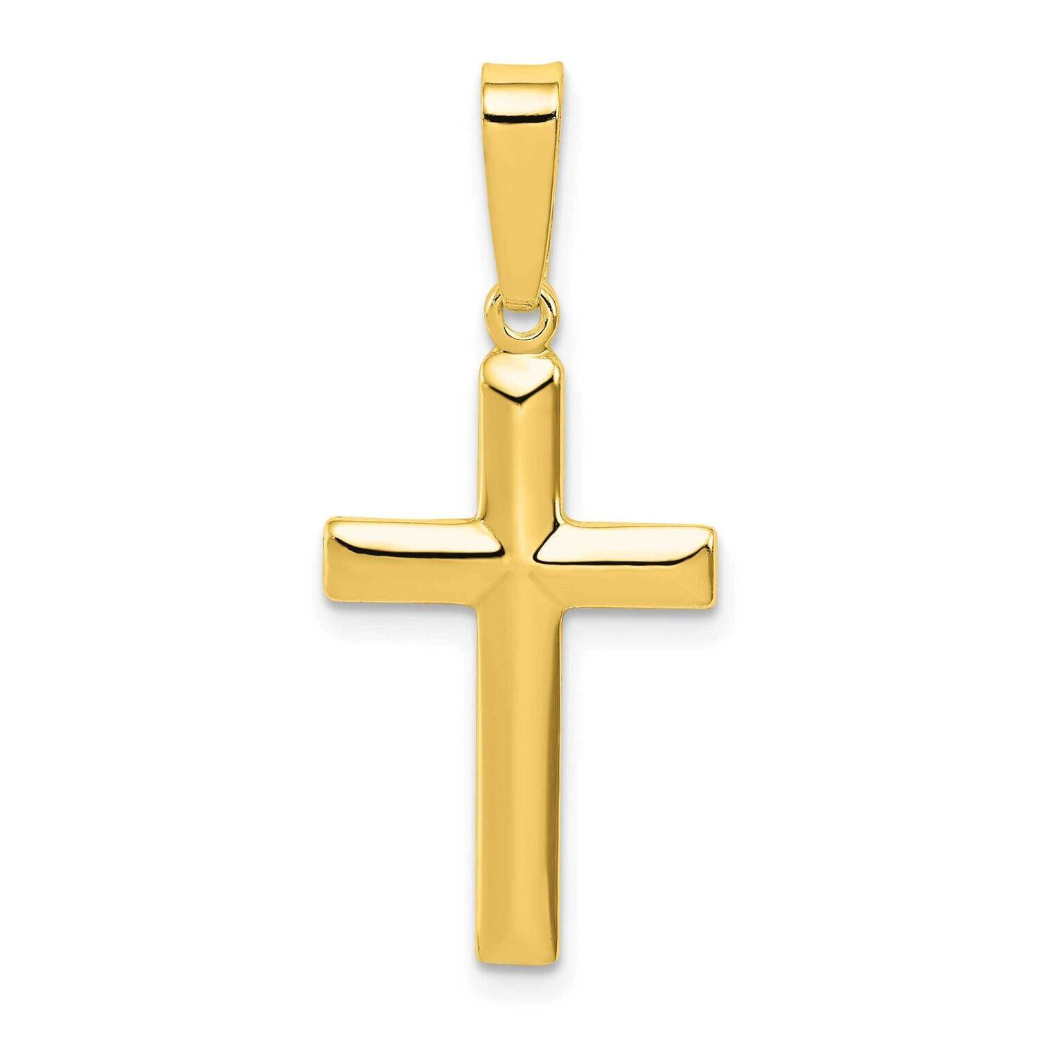 Polished Cross Pendant Sterling Silver Gold-Tone QC7290GP, MPN: QC7290GP,