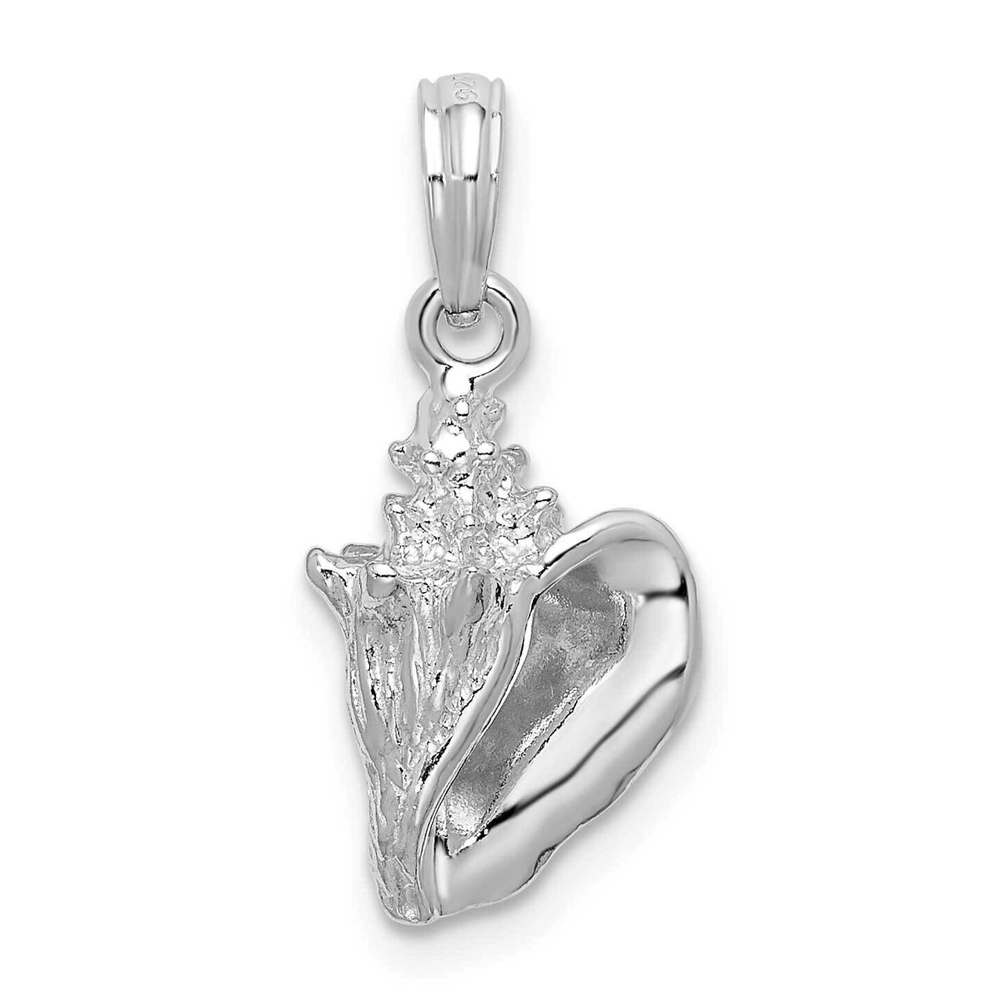 3D Conch Pendant Sterling Silver Polished QC9832