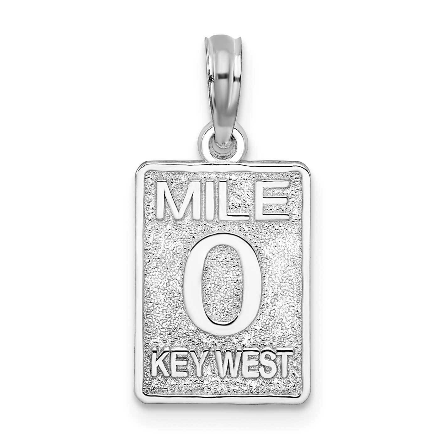 0 Mile Marker Key West Pendant Sterling Silver Polished QC9906, MPN: QC9906, 637218147250