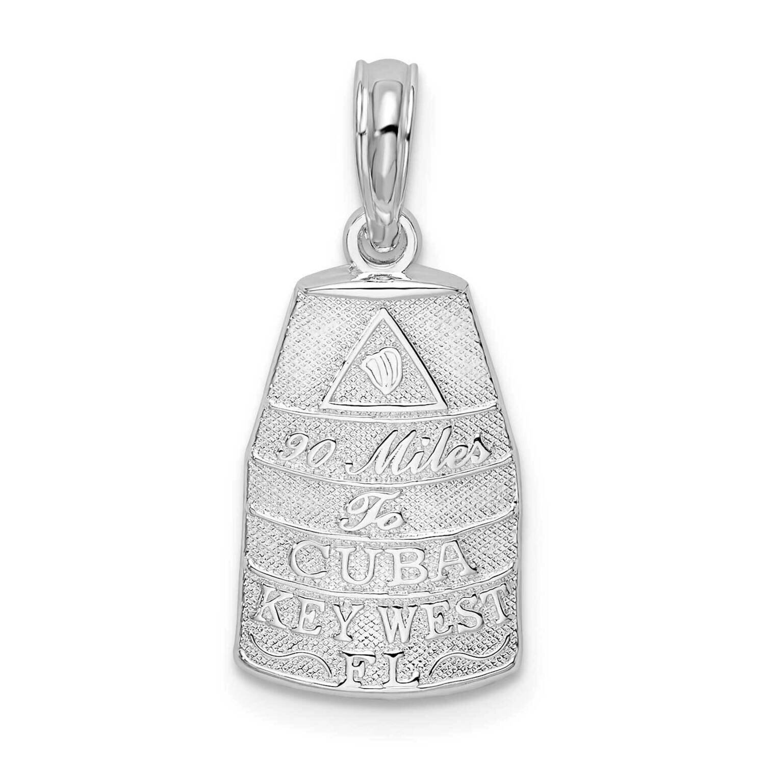 Small Key West Usa Pendant Sterling Silver Polished QC9921, MPN: QC9921, 637218148578