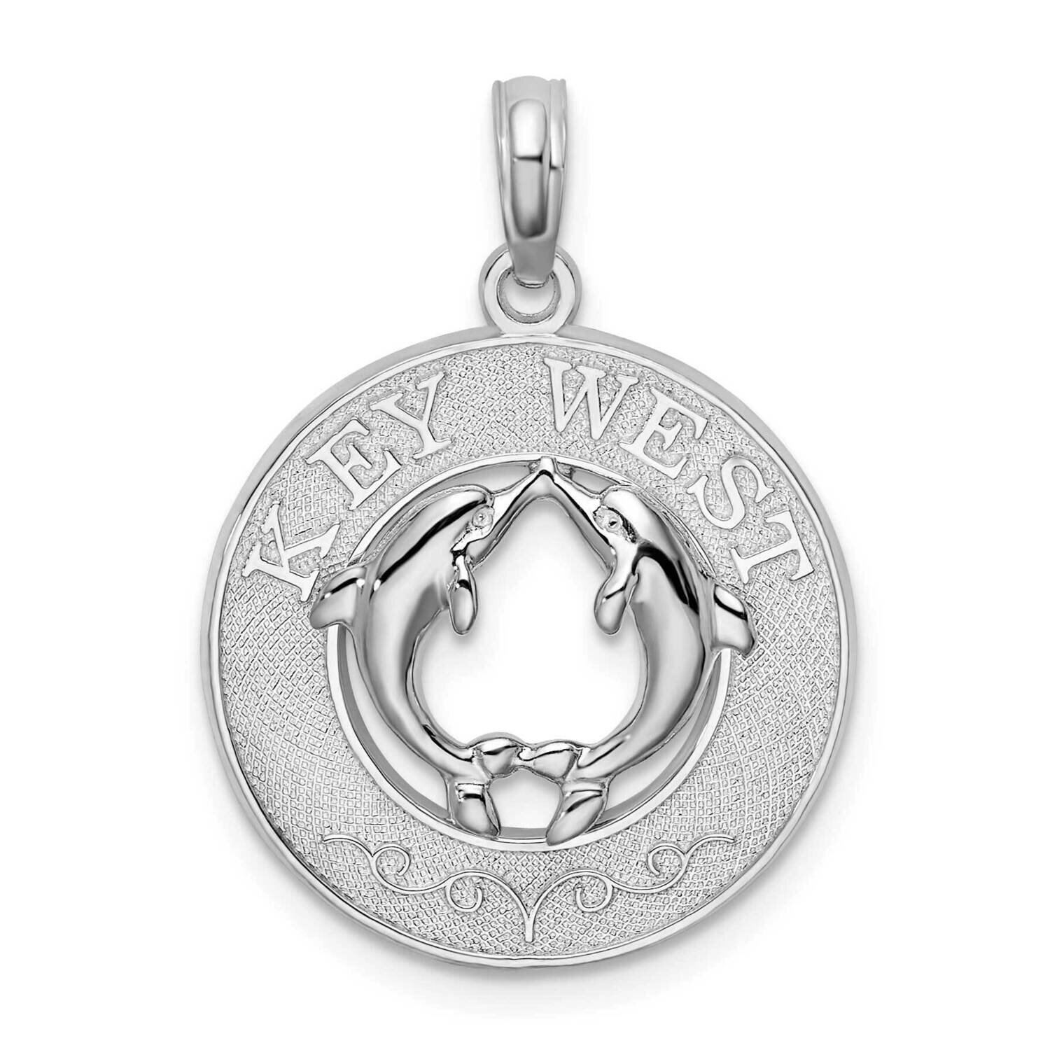Key West with Dolphins Pendant Sterling Silver Textured QC9922, MPN: QC9922, 637218148608