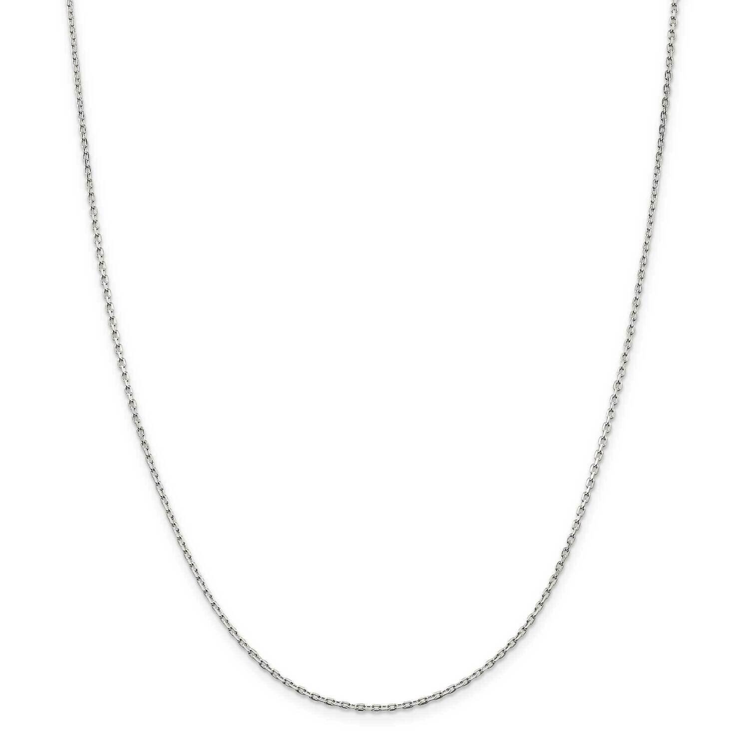 1.5mm Beveled Oval Cable Chain 14 Inch Sterling Silver QCA050-14
