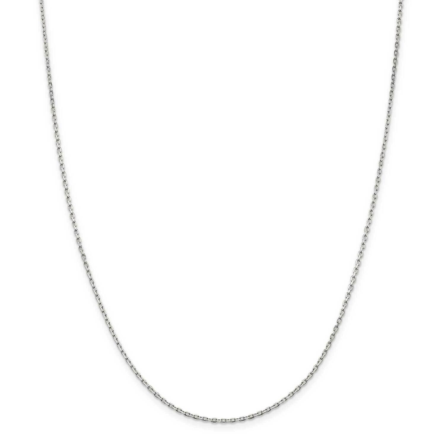 1.5mm Beveled Oval Cable Chain 36 Inch Sterling Silver QCA050-36, MPN: QCA050-36,