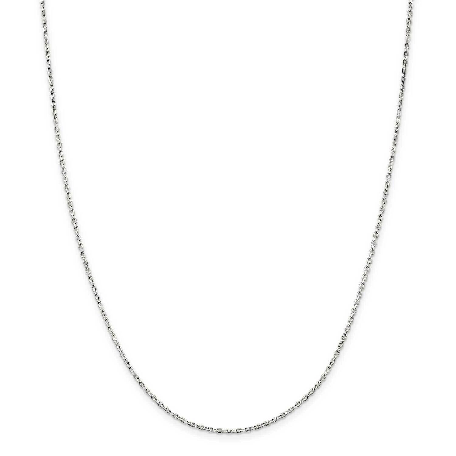 1.5mm Beveled Oval Cable Chain 42 Inch Sterling Silver QCA050-42, MPN: QCA050-42,