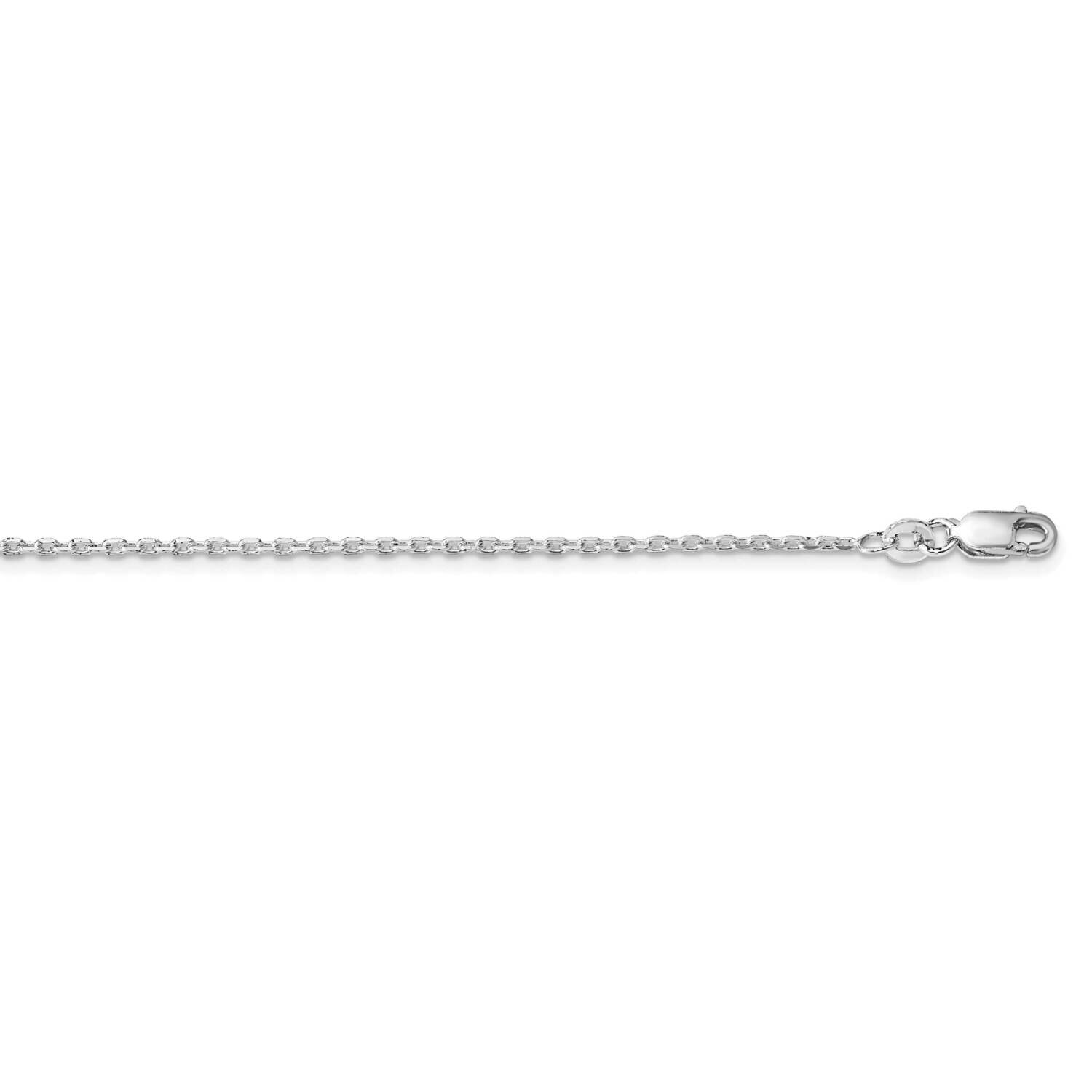 1.5mm Beveled Oval Cable Chain 16 Inch Sterling Silver Rhodium-Plated QCA050R-16