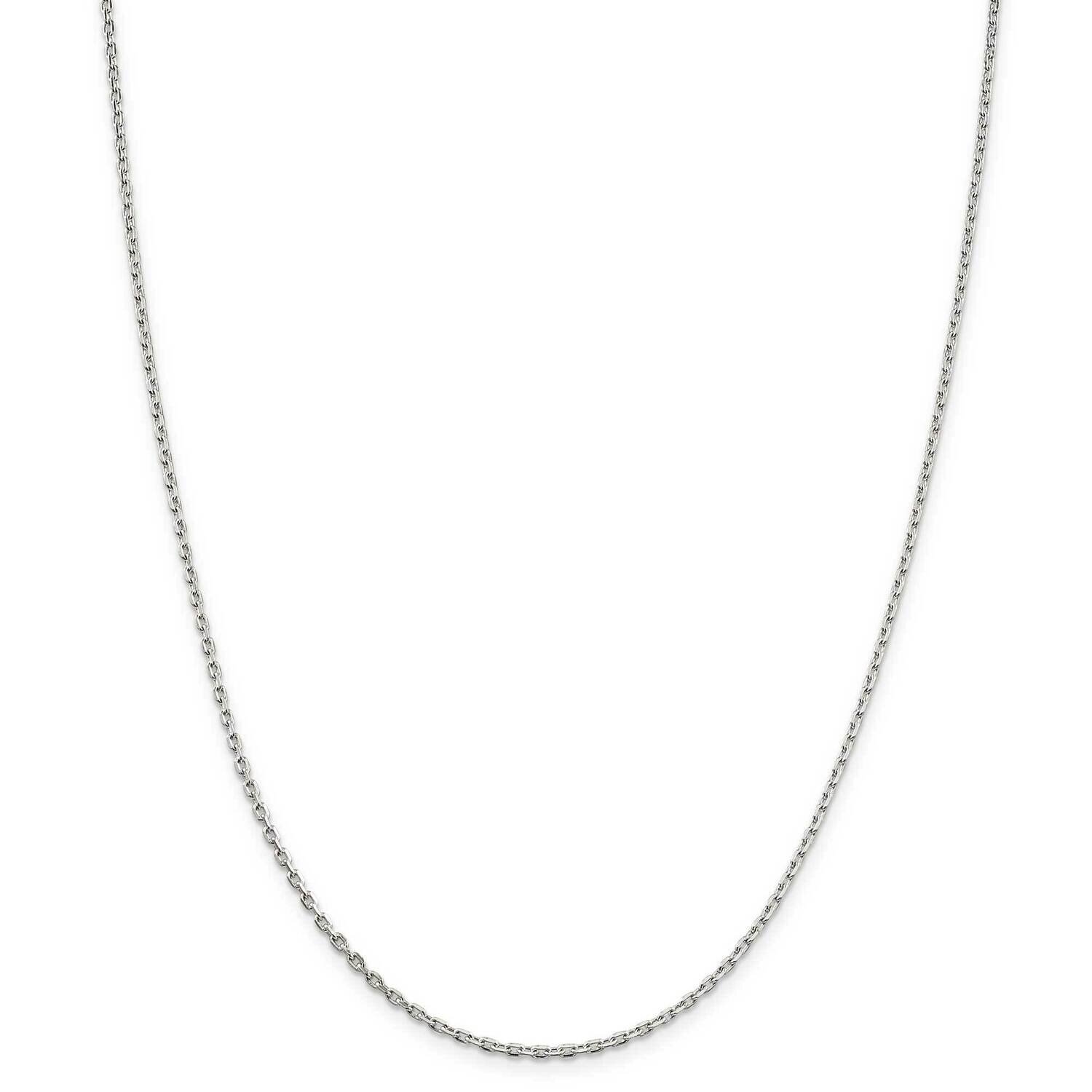 2mm Beveled Oval Cable Chain with 4 Inch Extender 22 Inch Sterling Silver QCA060E-22, MPN: QCA060E-…