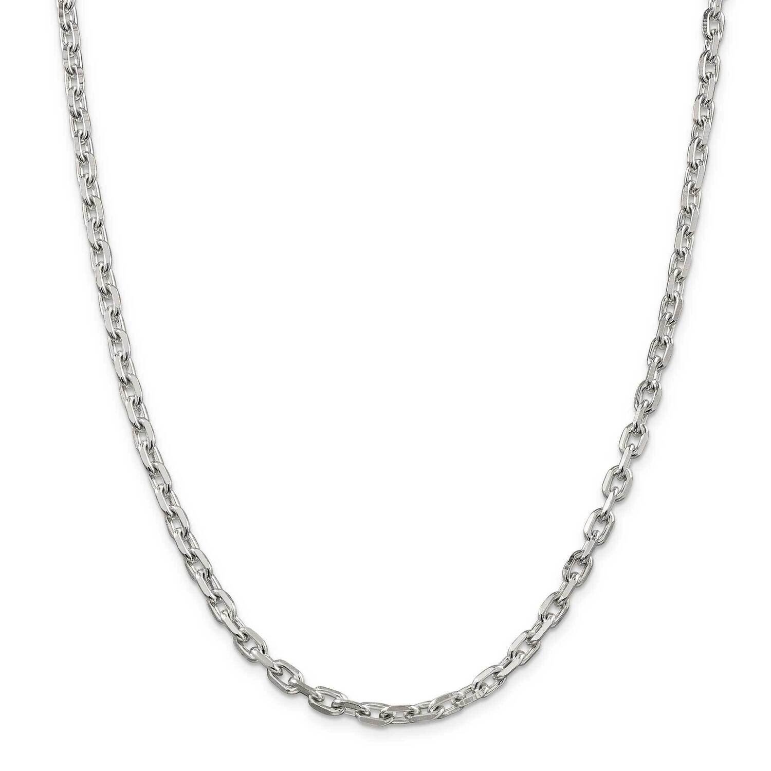 4.9mm Beveled Oval Cable Chain 22 Inch Sterling Silver QCA150-22, MPN: QCA150-22,