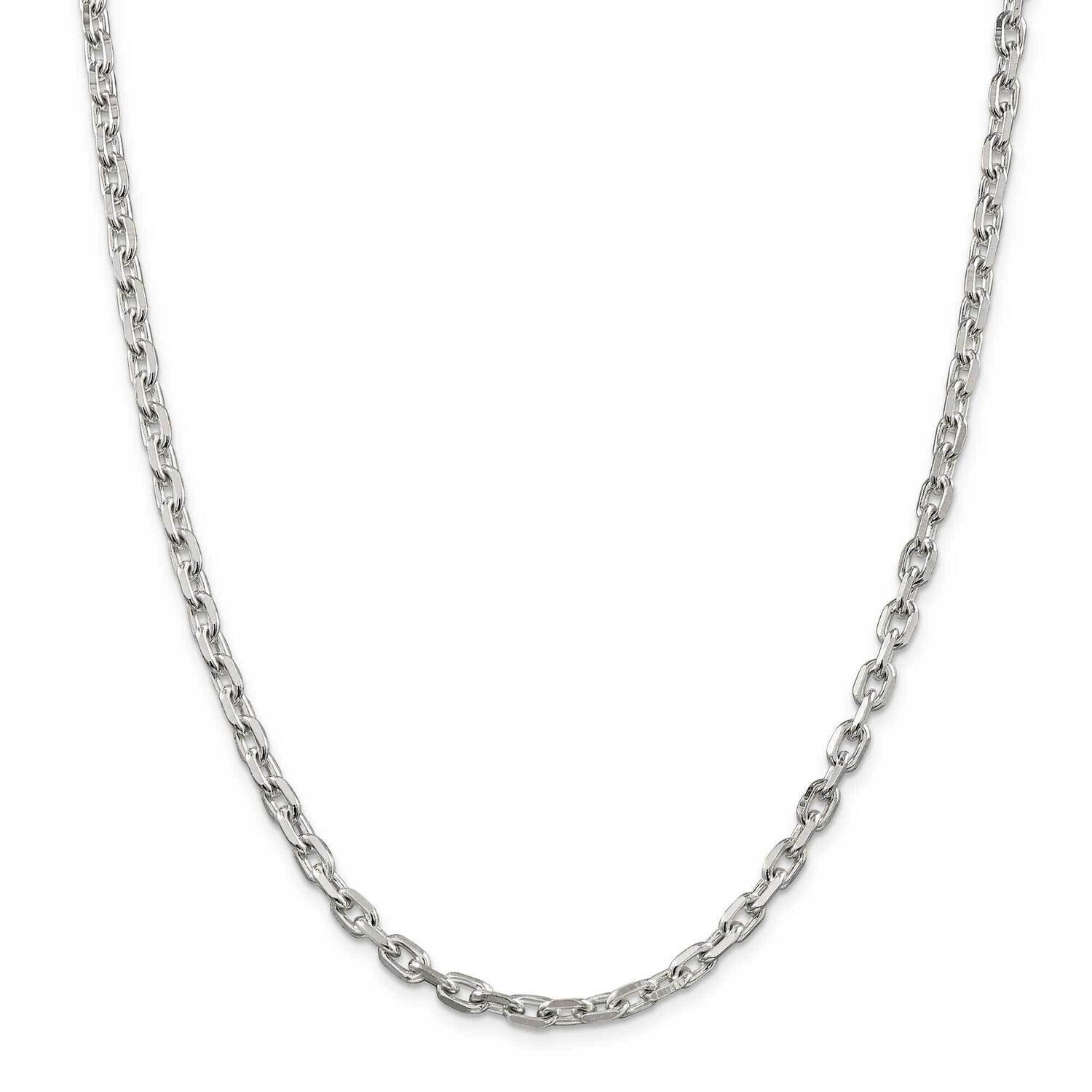 4.9mm Beveled Oval Cable Chain 26 Inch Sterling Silver QCA150-26