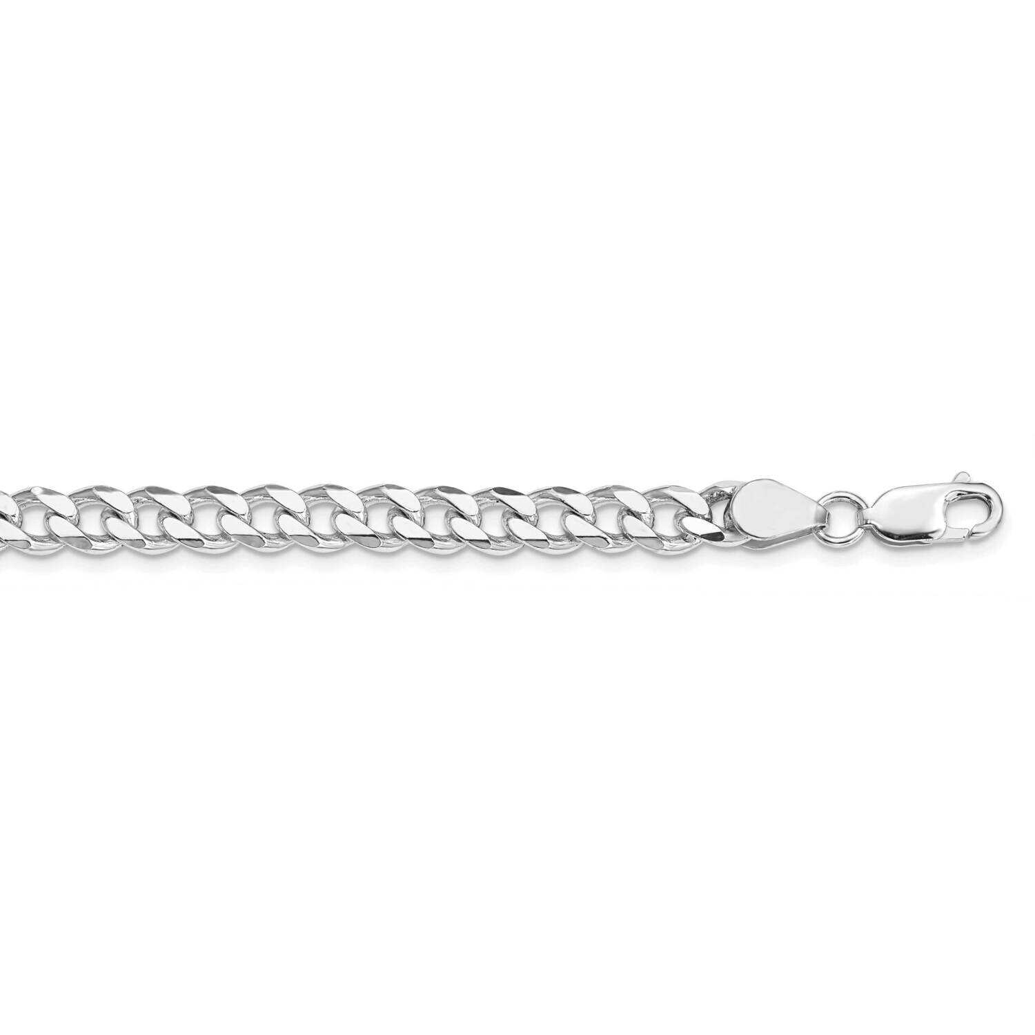 7mm Curb Chain 28 Inch Sterling Silver Rhodium-Plated QCB180R-28, MPN: QCB180R-28,
