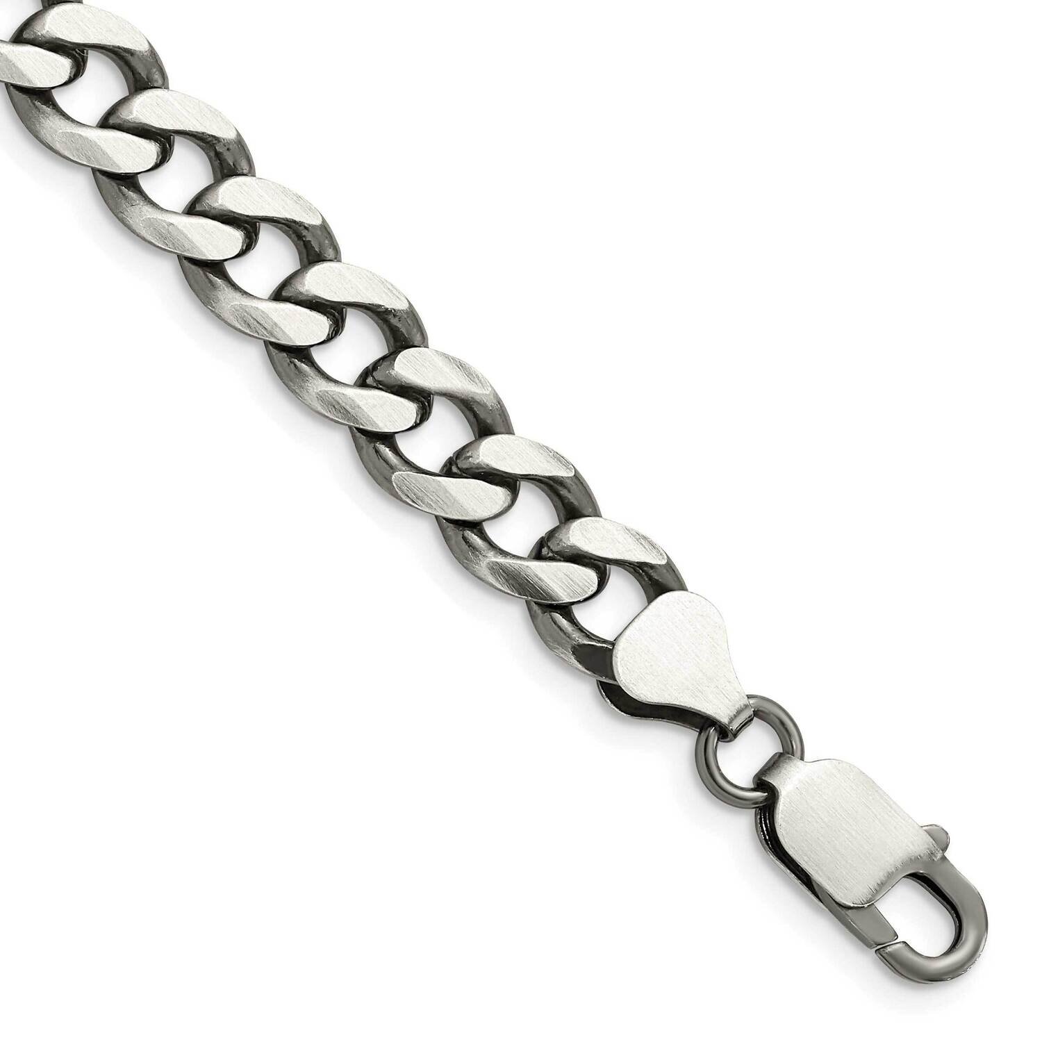 7.5mm Curb Chain 9 Inch Sterling Silver Antiqued QCB200A-9, MPN: QCB200A-9,