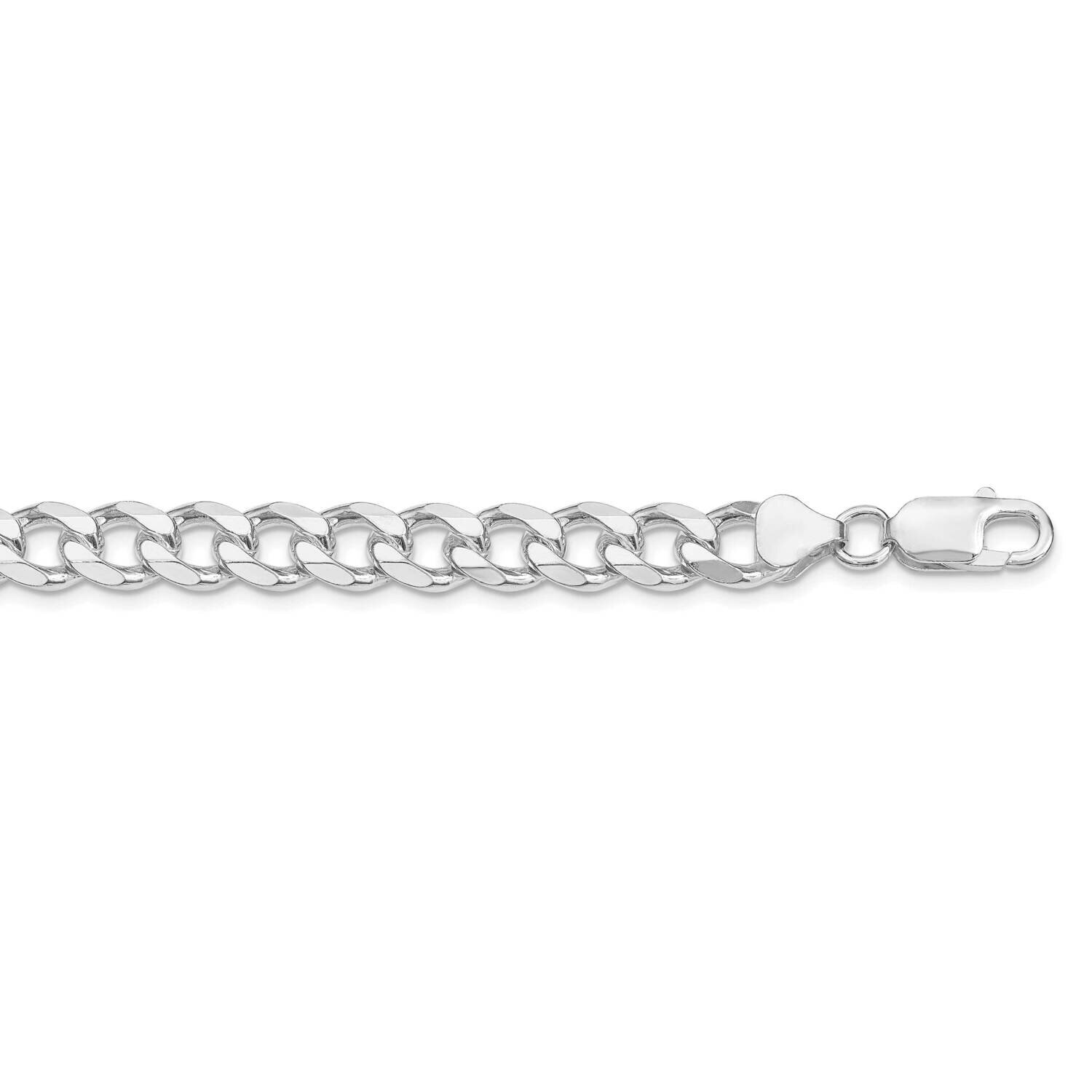 8mm Curb Chain 22 Inch Sterling Silver Rhodium-Plated QCB220R-22, MPN: QCB220R-22,