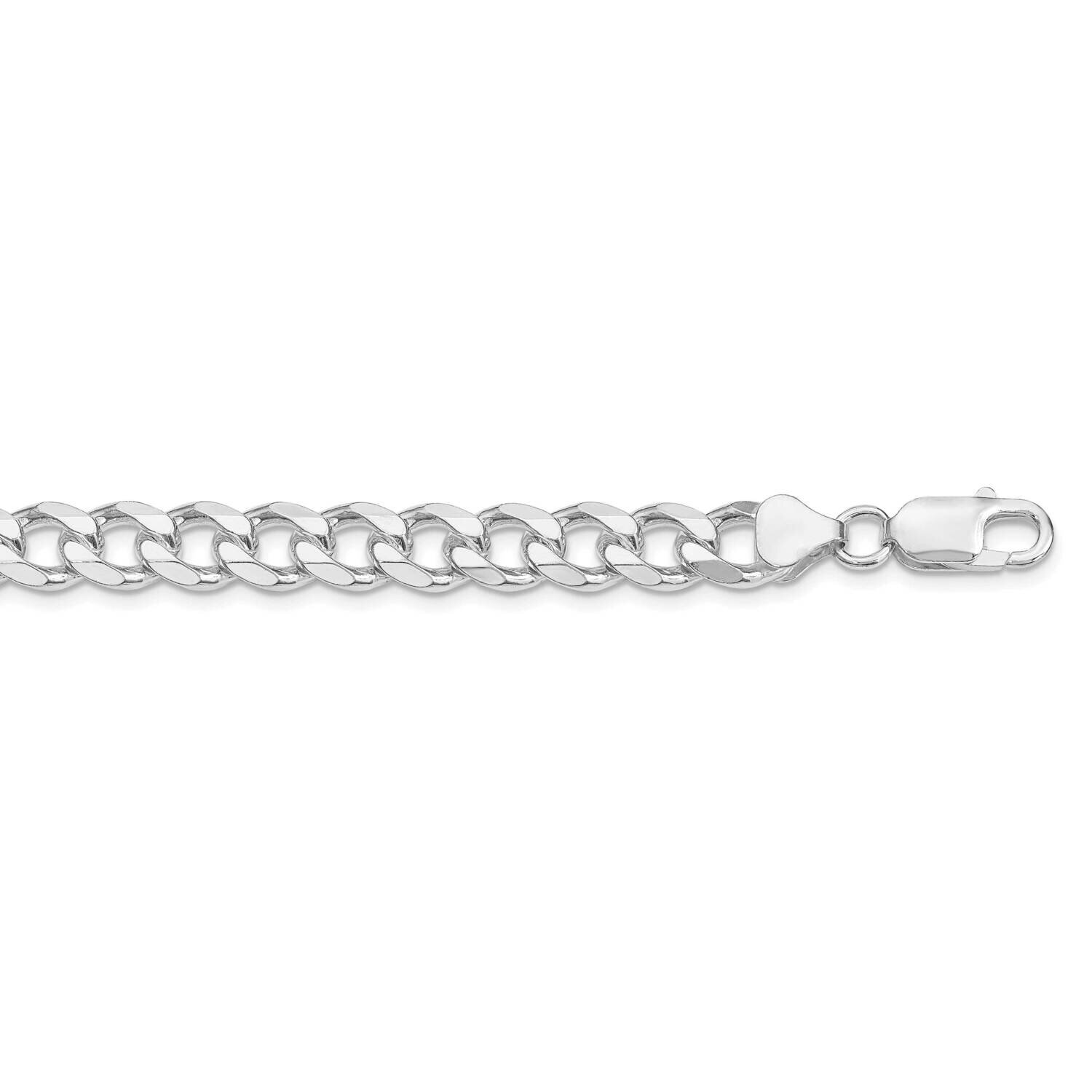 8mm Curb Chain 24 Inch Sterling Silver Rhodium-Plated QCB220R-24, MPN: QCB220R-24,