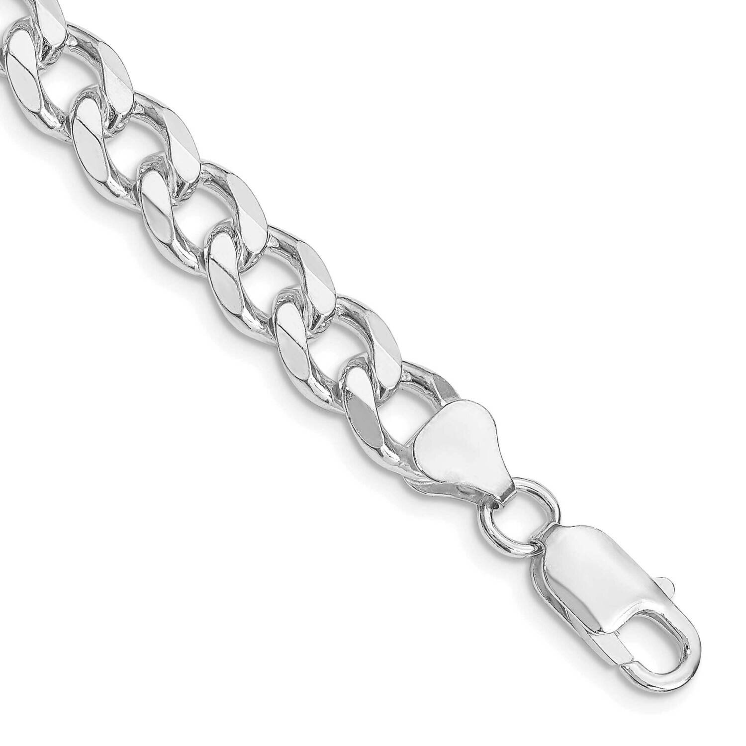 8mm Curb Chain 8 Inch Sterling Silver Rhodium-Plated QCB220R-8, MPN: QCB220R-8,