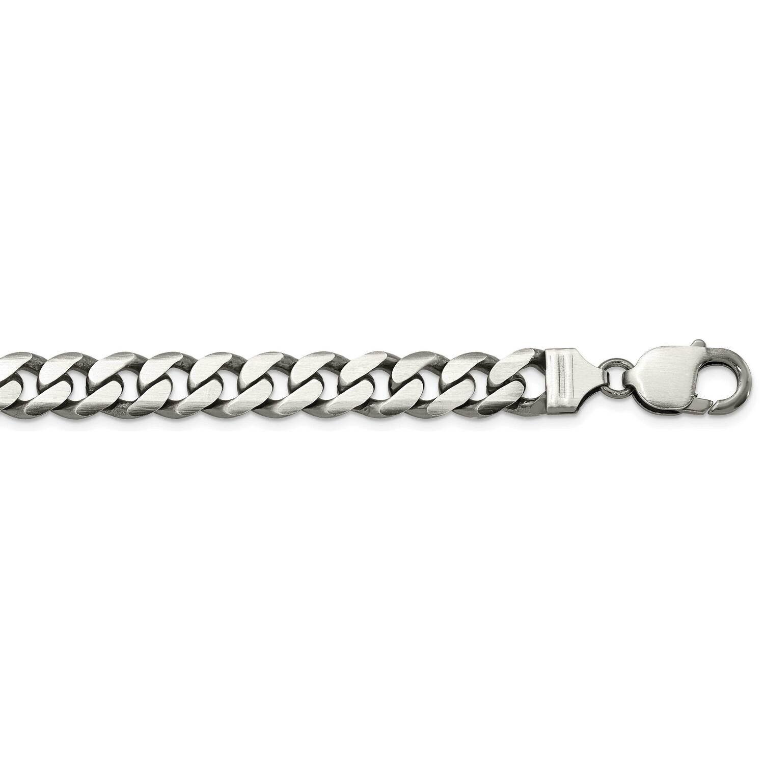 9mm Curb Chain 28 Inch Sterling Silver Antiqued QCB250A-28, MPN: QCB250A-28,