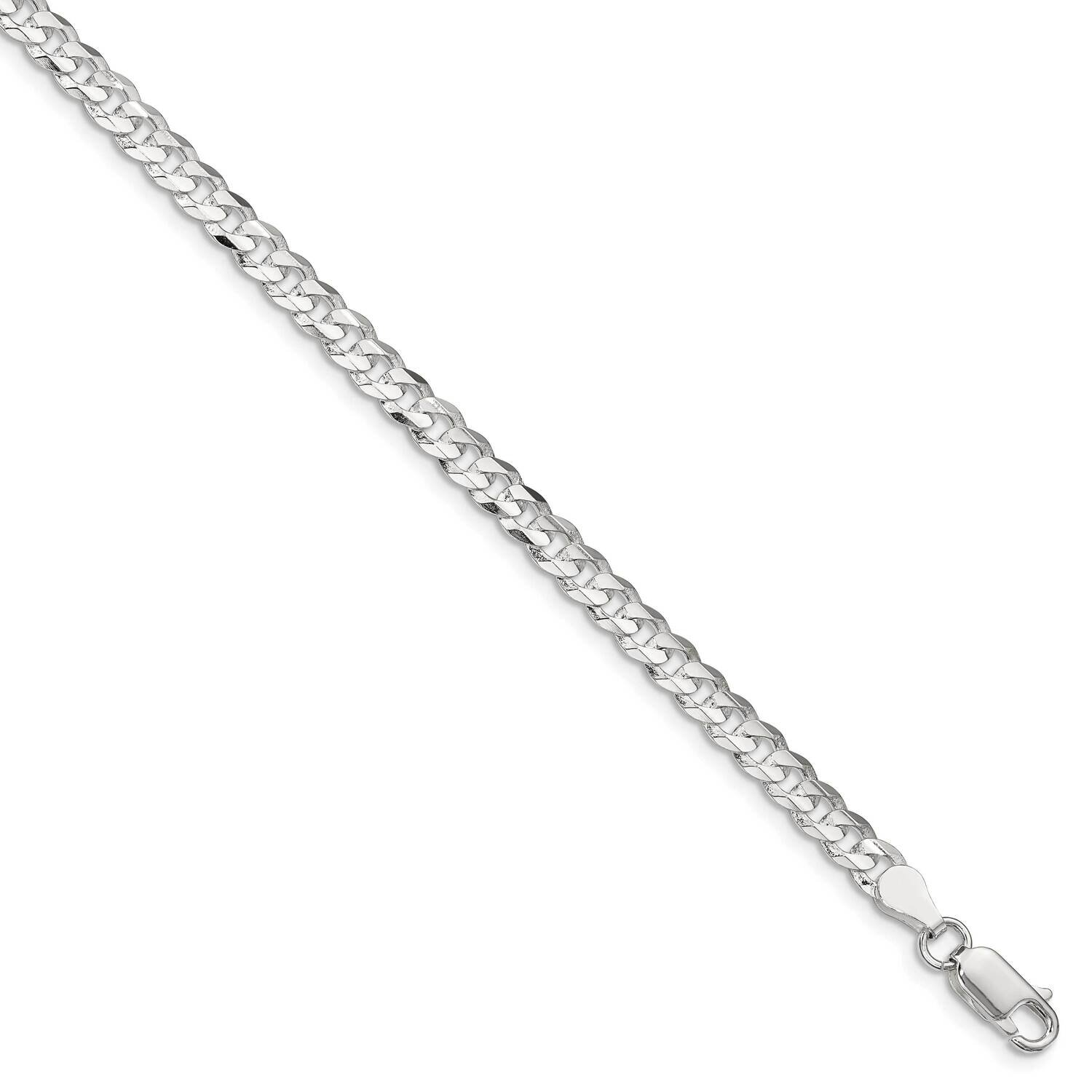 4.5mm Concave Beveled Curb Chain 26 Inch Sterling Silver QCBC120-26