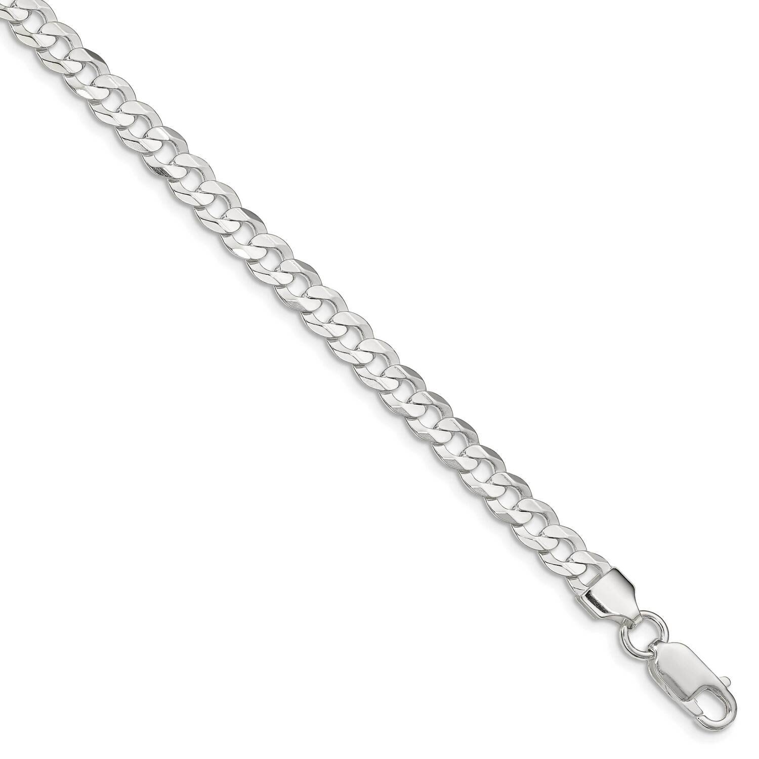 5.65mm Concave Beveled Curb Chain 30 Inch Sterling Silver QCBC150-30