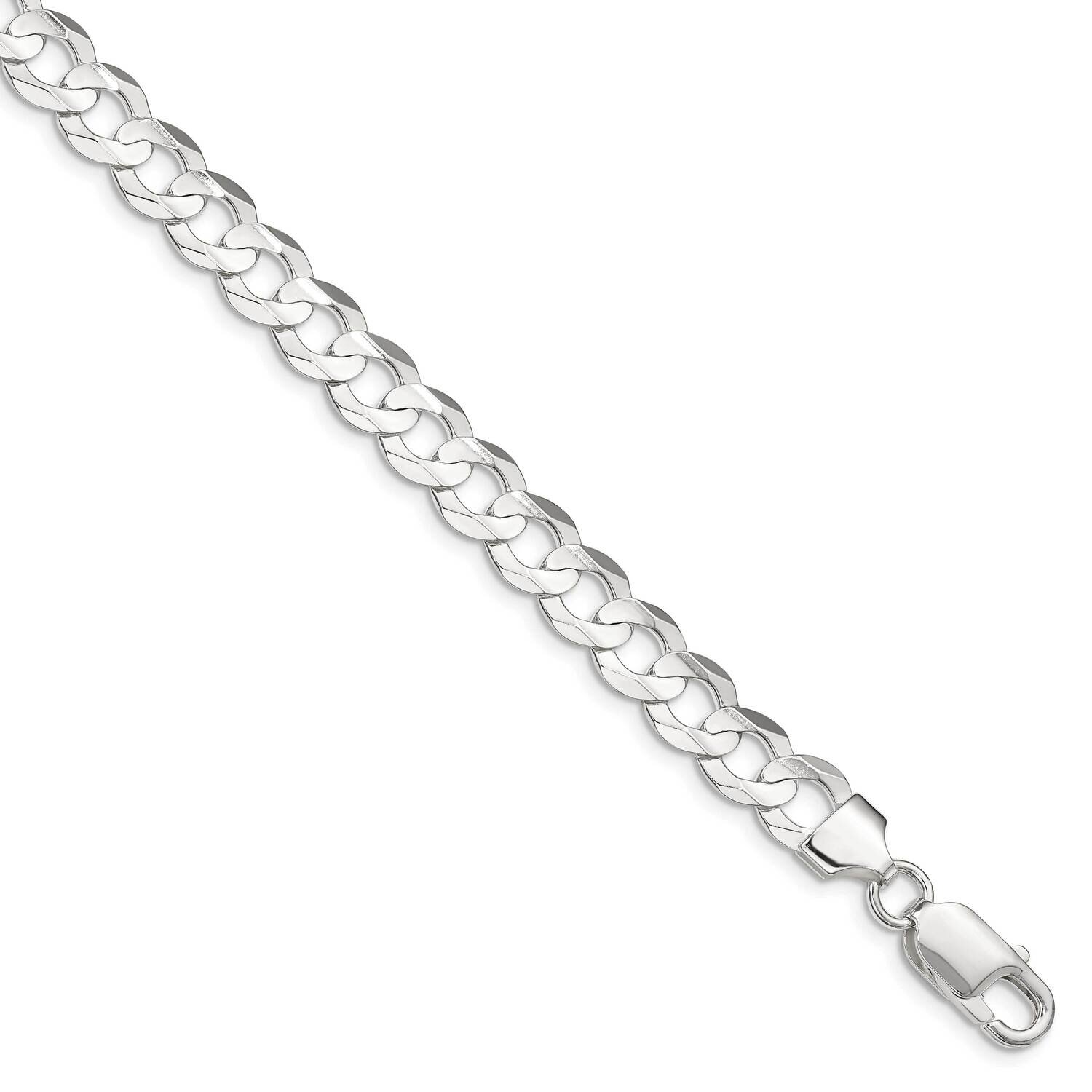 8mm Concave Beveled Curb Chain 26 Inch Sterling Silver QCBC200-26