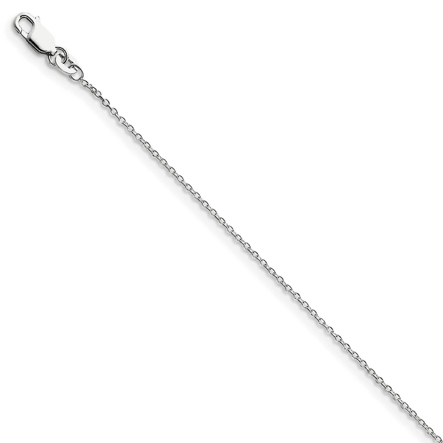 1.25mm Cable Chain with 4 Inch Extender 22 Inch Sterling Silver Rhodium-Plated QCL035RH-22