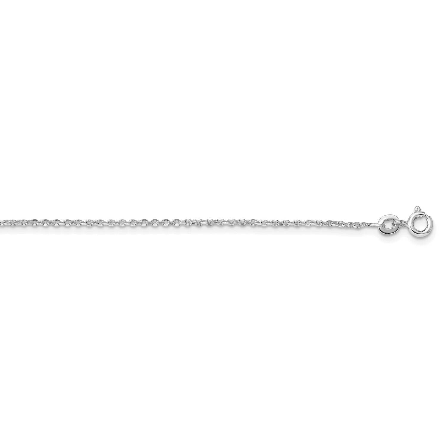 1.5mm Cable Chain with 2 Inch Extender 18 Inch Sterling Silver Rhodium-Plated QCL040RH-18