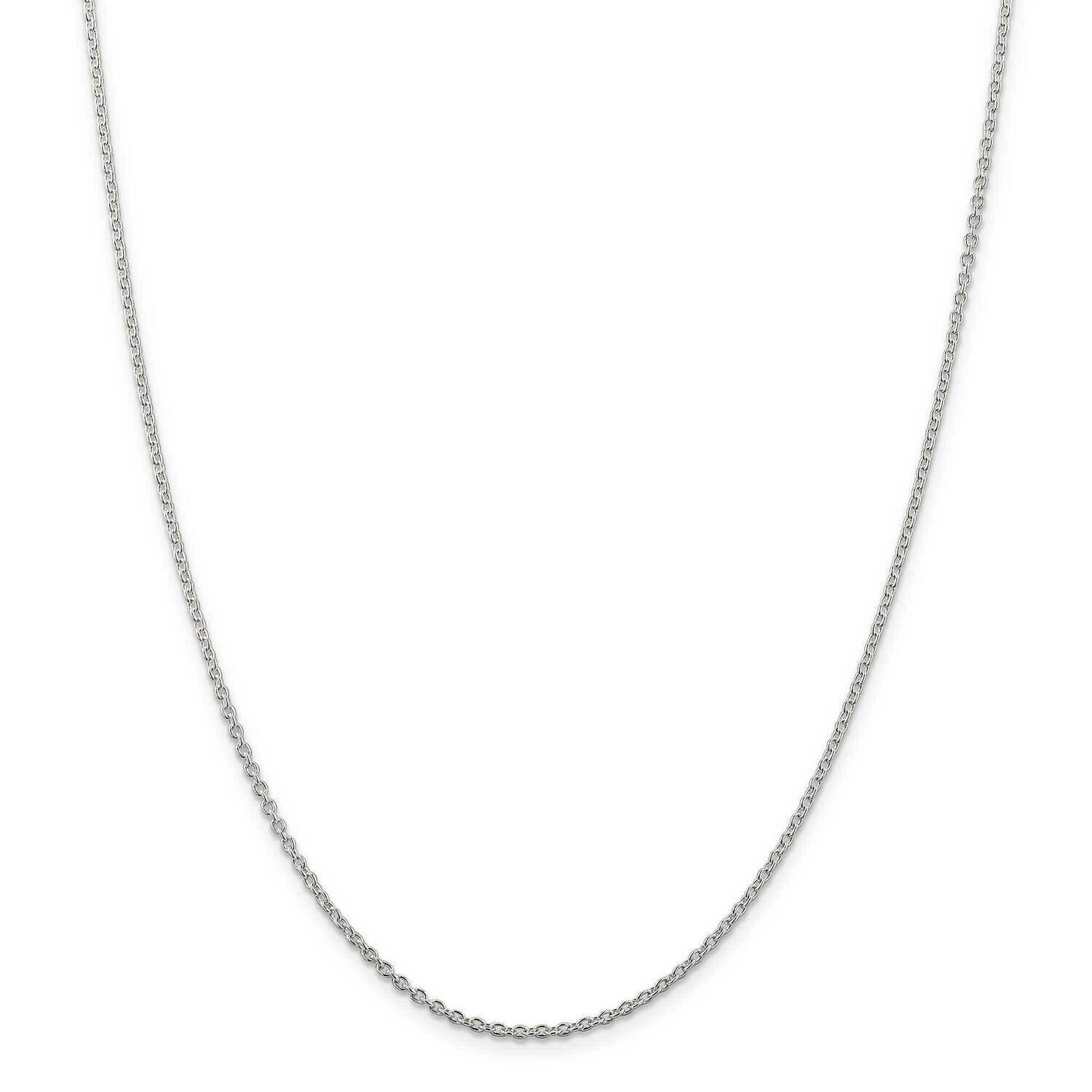 1.95mm Cable Chain 26 Inch Sterling Silver Rhodium-Plated QCL050R-26, MPN: QCL050R-26,
